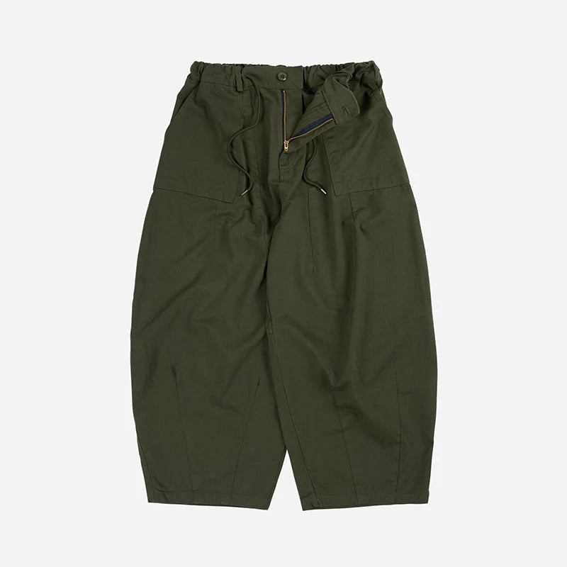 FRIZM WORKS TWILL BALLOON PANTS - OLIVE