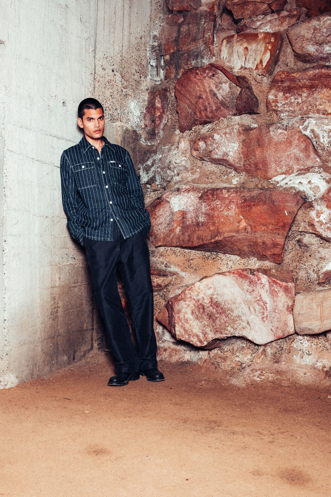 DEUS EX MACHINA VACAY STRIPE DENIM SHIRT - INDIGO