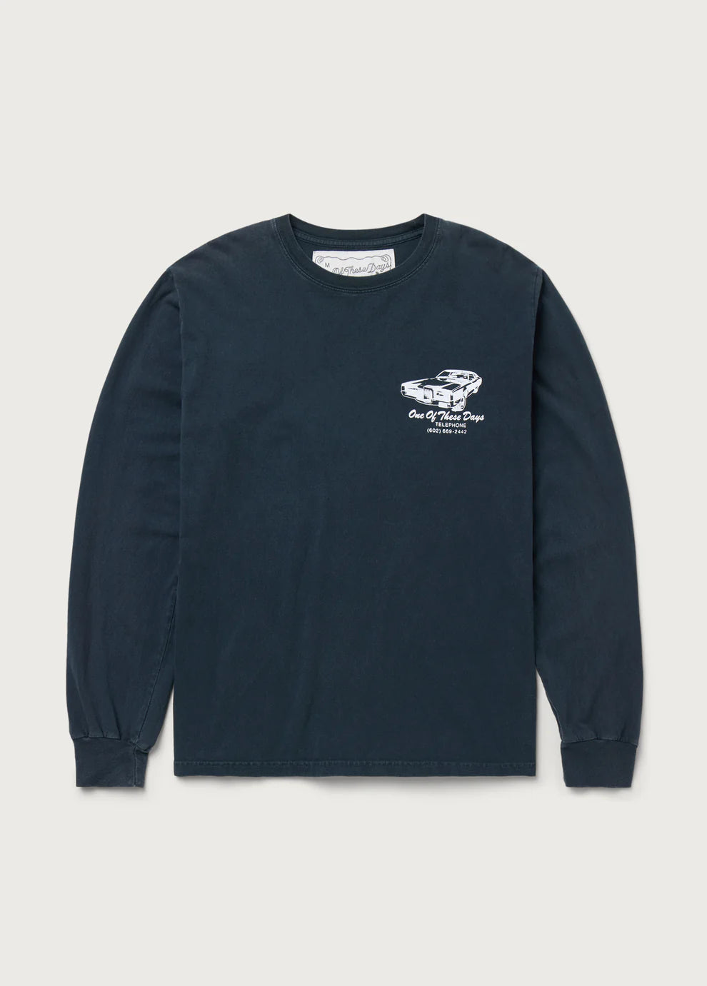 ONE OF THESE DAYS TIRE SERVICE LONG SLEEVE TEE - WASHED BLACK