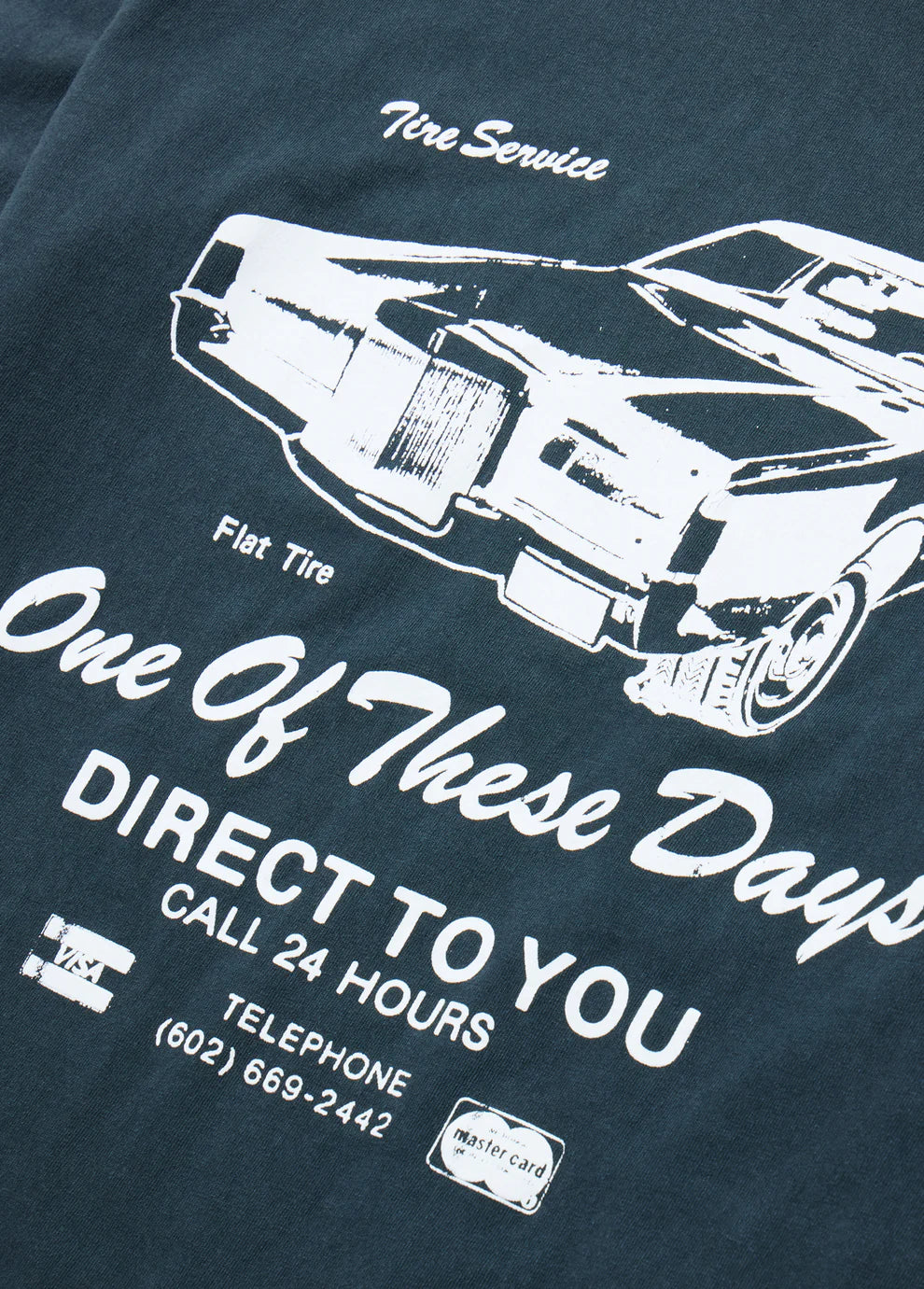 ONE OF THESE DAYS TIRE SERVICE LONG SLEEVE TEE - WASHED BLACK