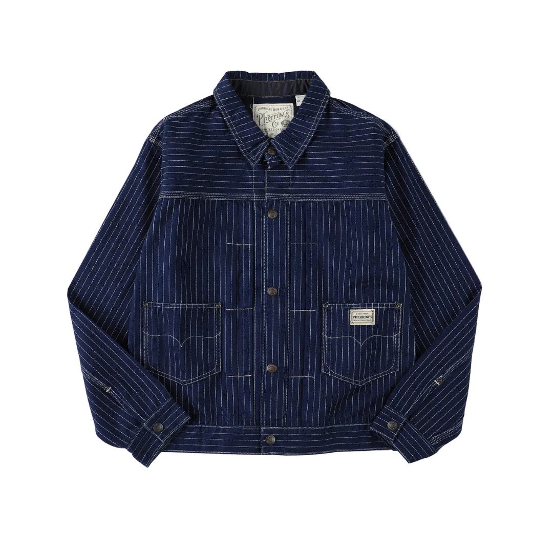 PHERROWS 40S WORK JACKET - INDIGO-WABASH