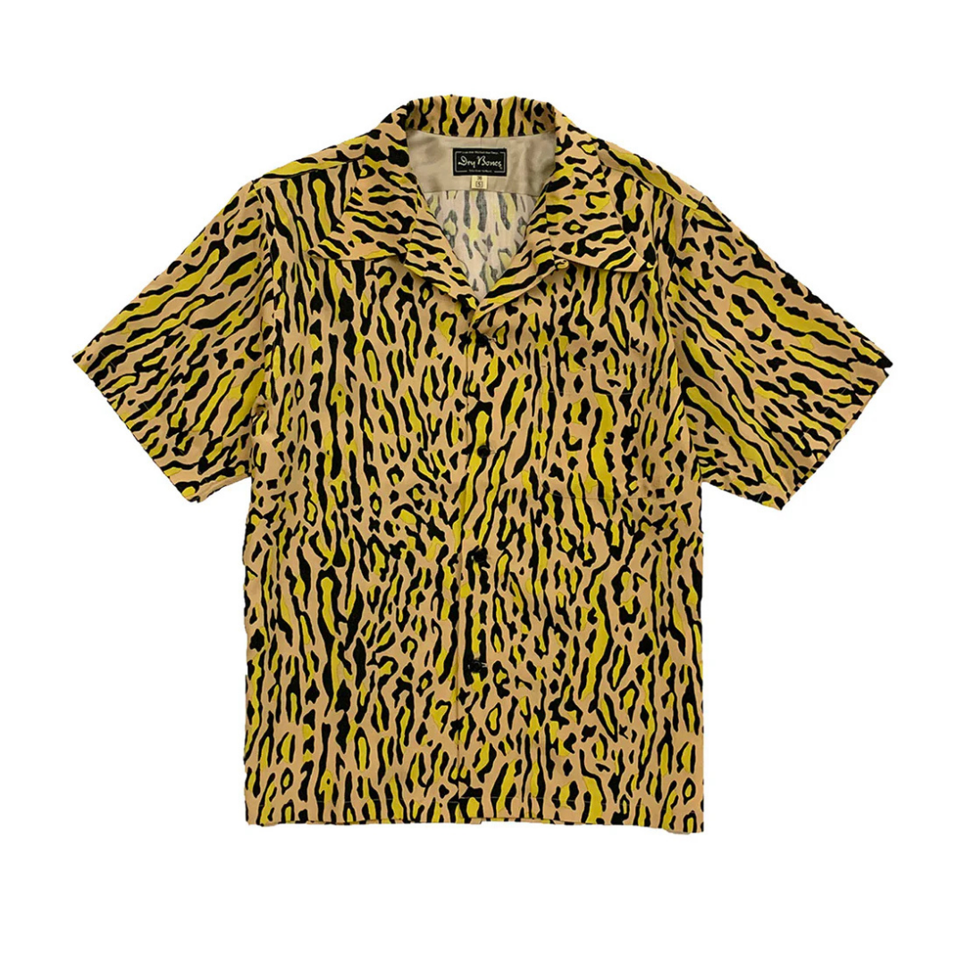DRY BONES S/S OPEN SHIRT VINCENTS LEO - BEIGE