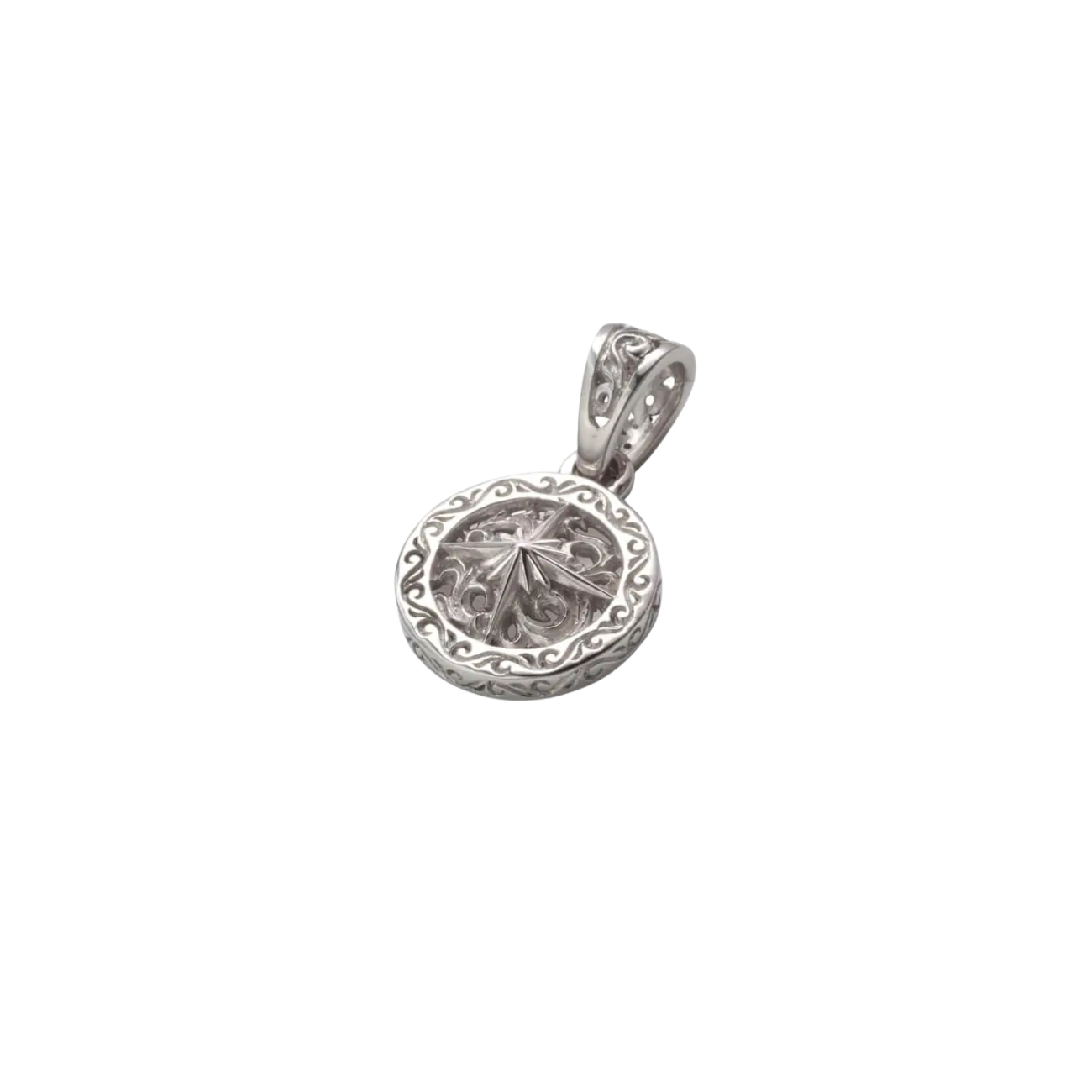 SAAD ROUND TYPE SUN SYMBOL SILVER 925 PENDANT TOP - No Color