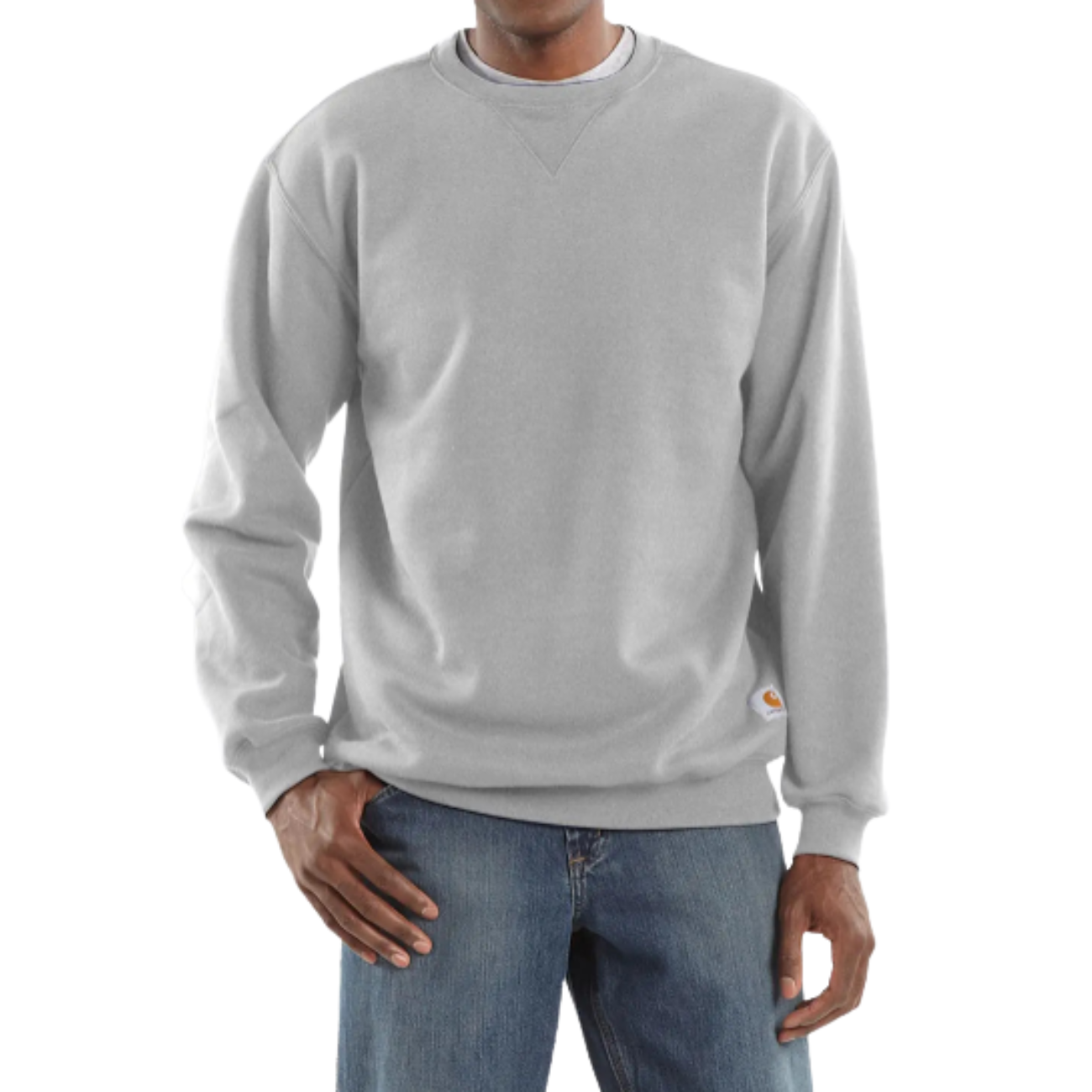 Carhartt Loose Fit Midweight Crewneck Sweatshirt — Heather Gray — front view