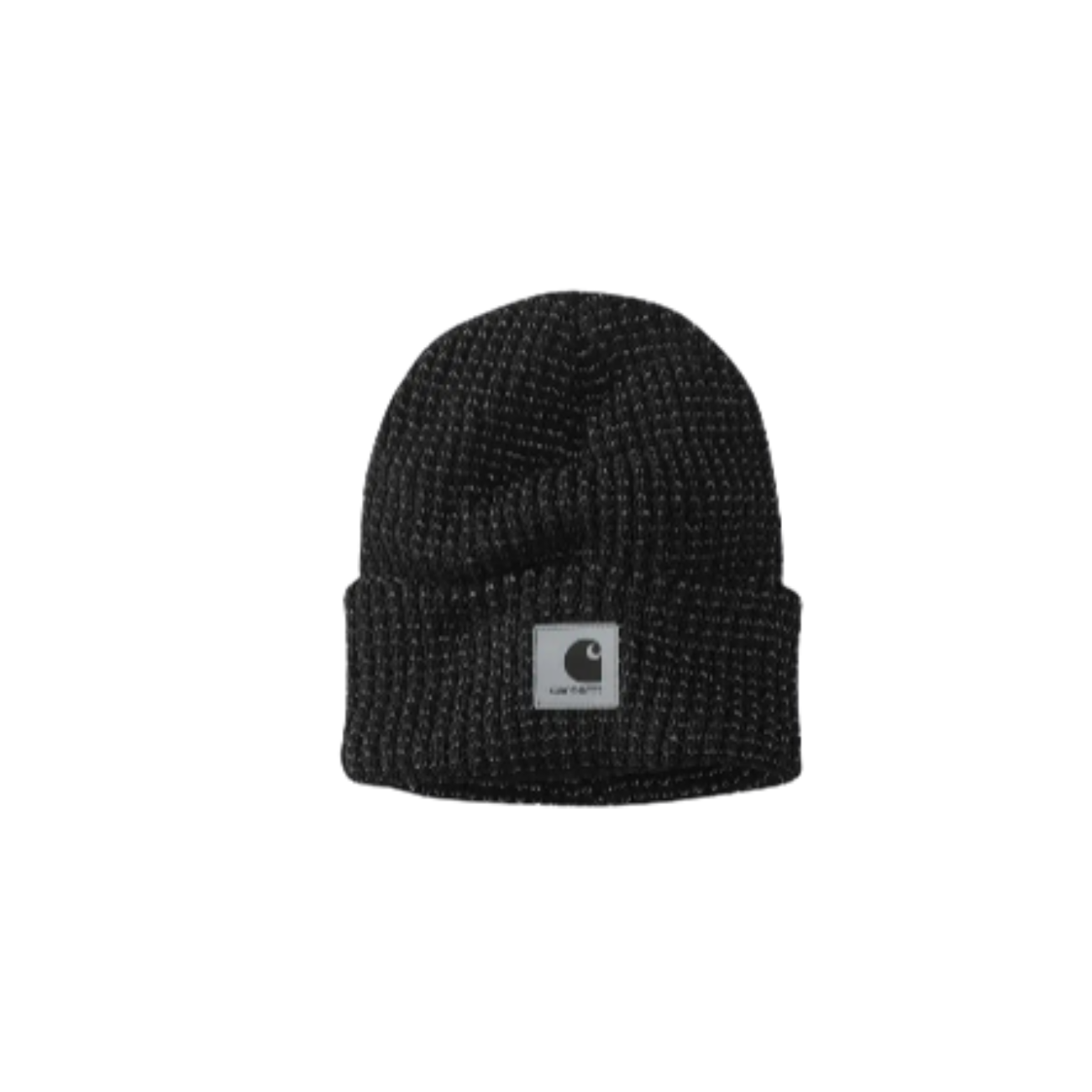 CARHARTT KNIT BEANIE WITH REFLECTIVE PATCH - BLACK