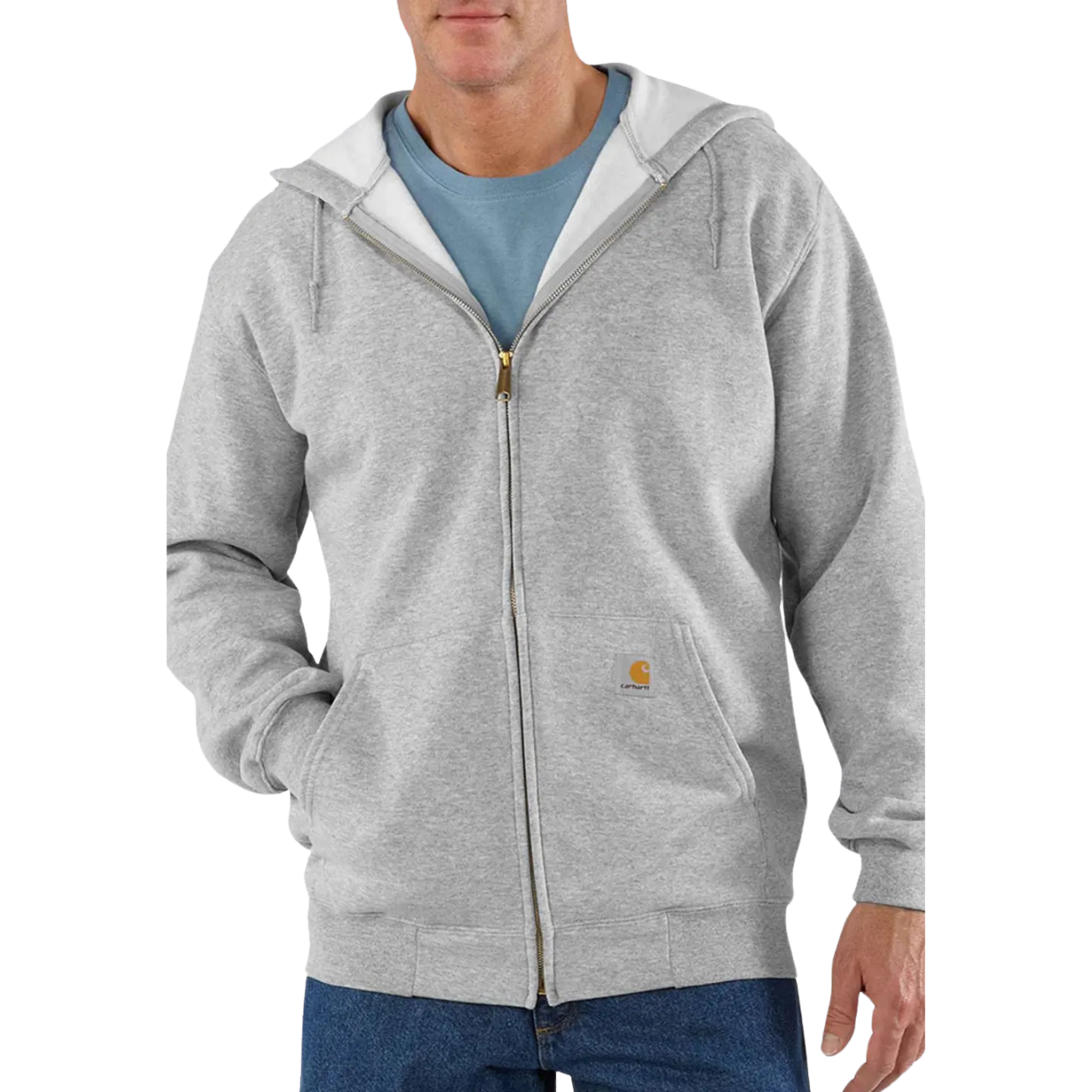 CARHARTT LOOSE FIT MIDWEIGHT FULL-ZIP SWEATSHIRT - HEATHER GRAY