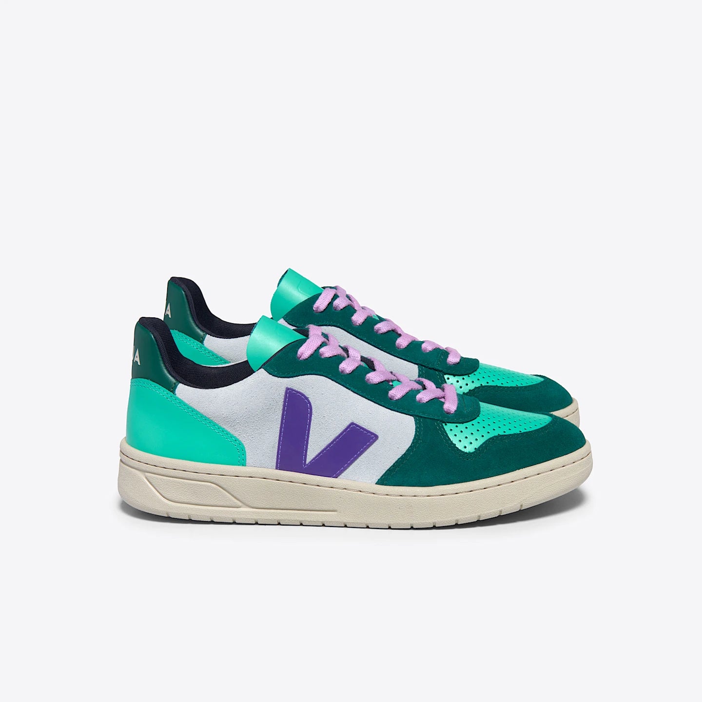 VEJA V-10 SUEDE MULTICO SWAN PURPLE PIERRE