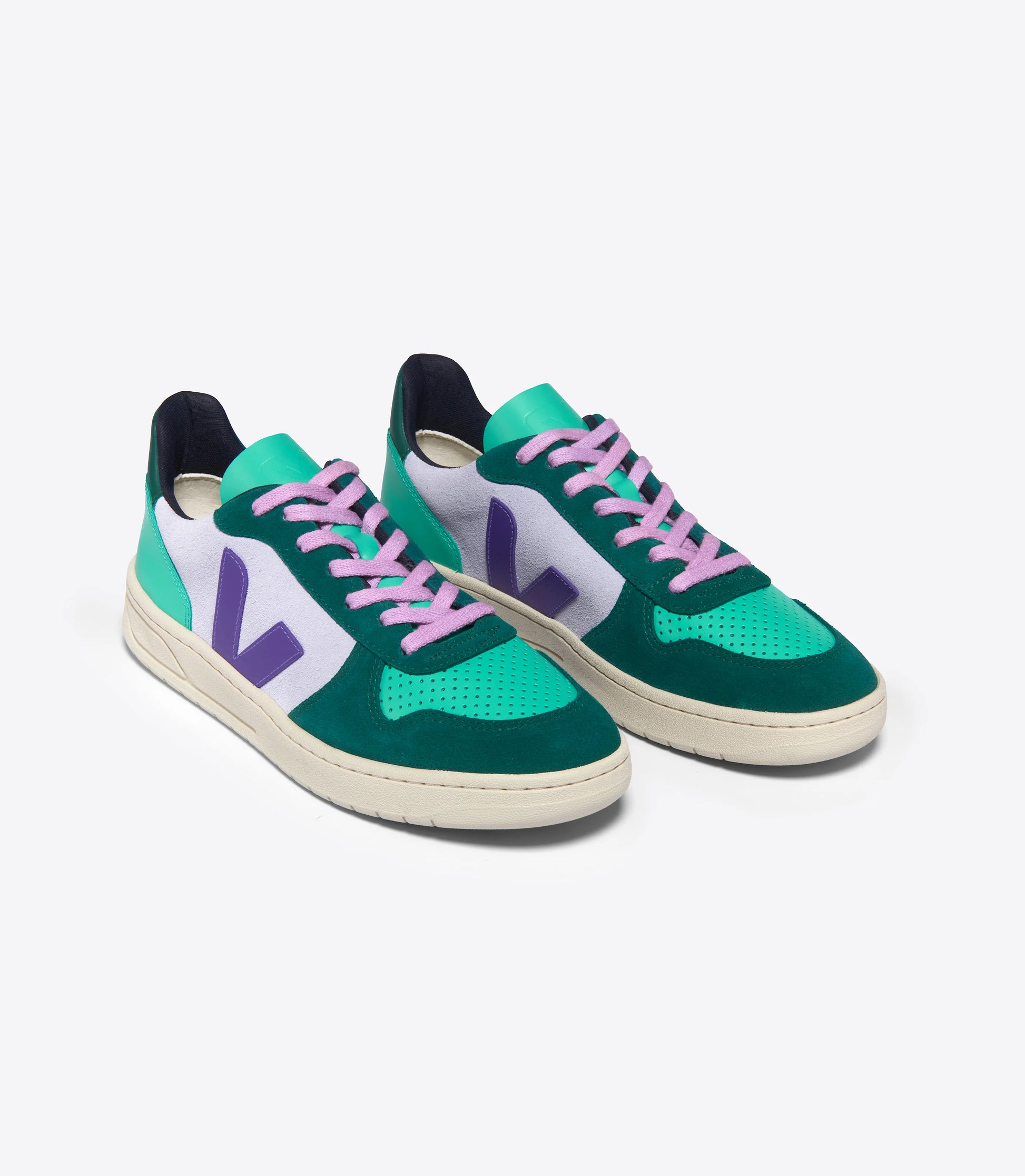 VEJA V-10 SUEDE MULTICO SWAN PURPLE PIERRE
