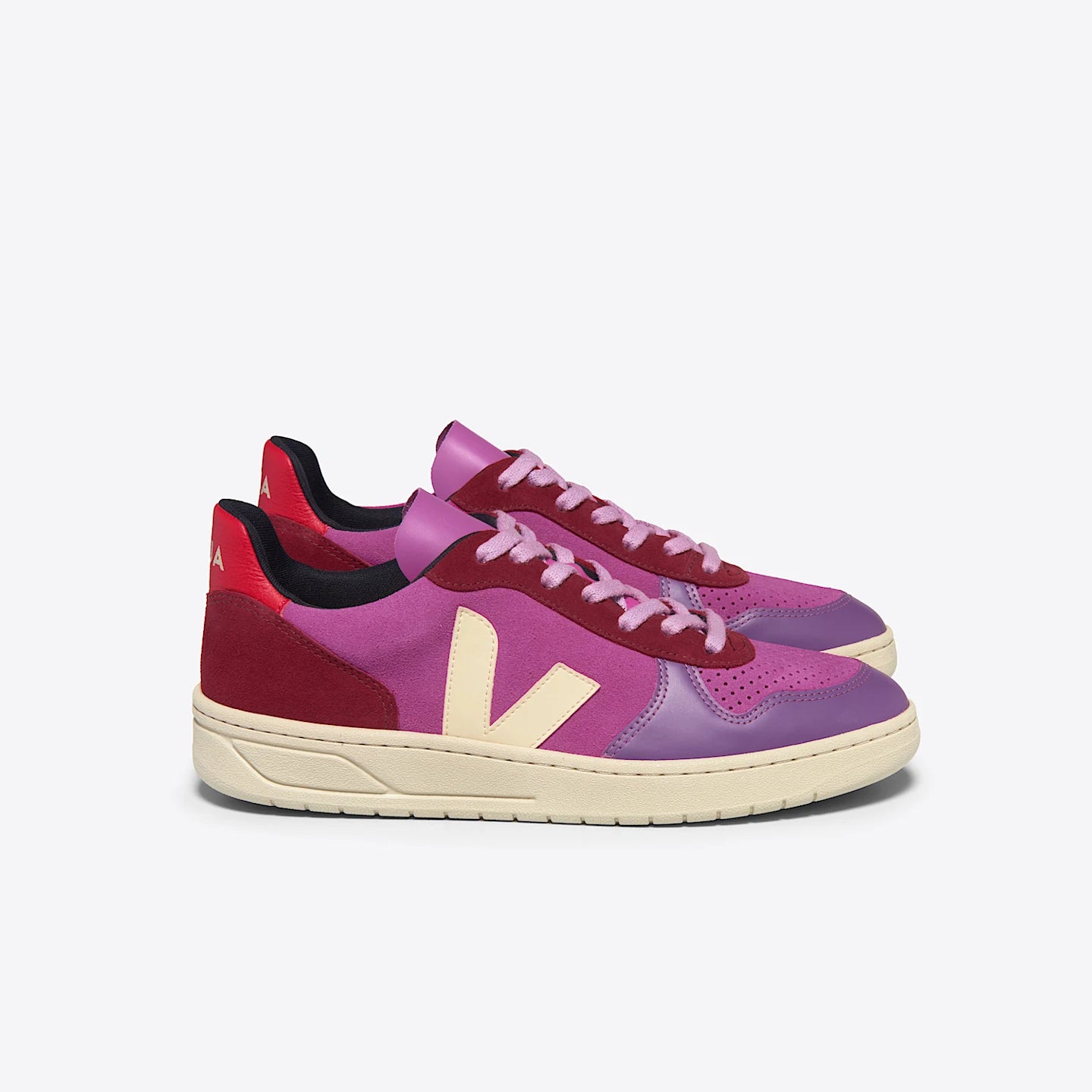 VEJA V-10 SUEDE MULTICO ULTRAVIOLET CALCAIRE