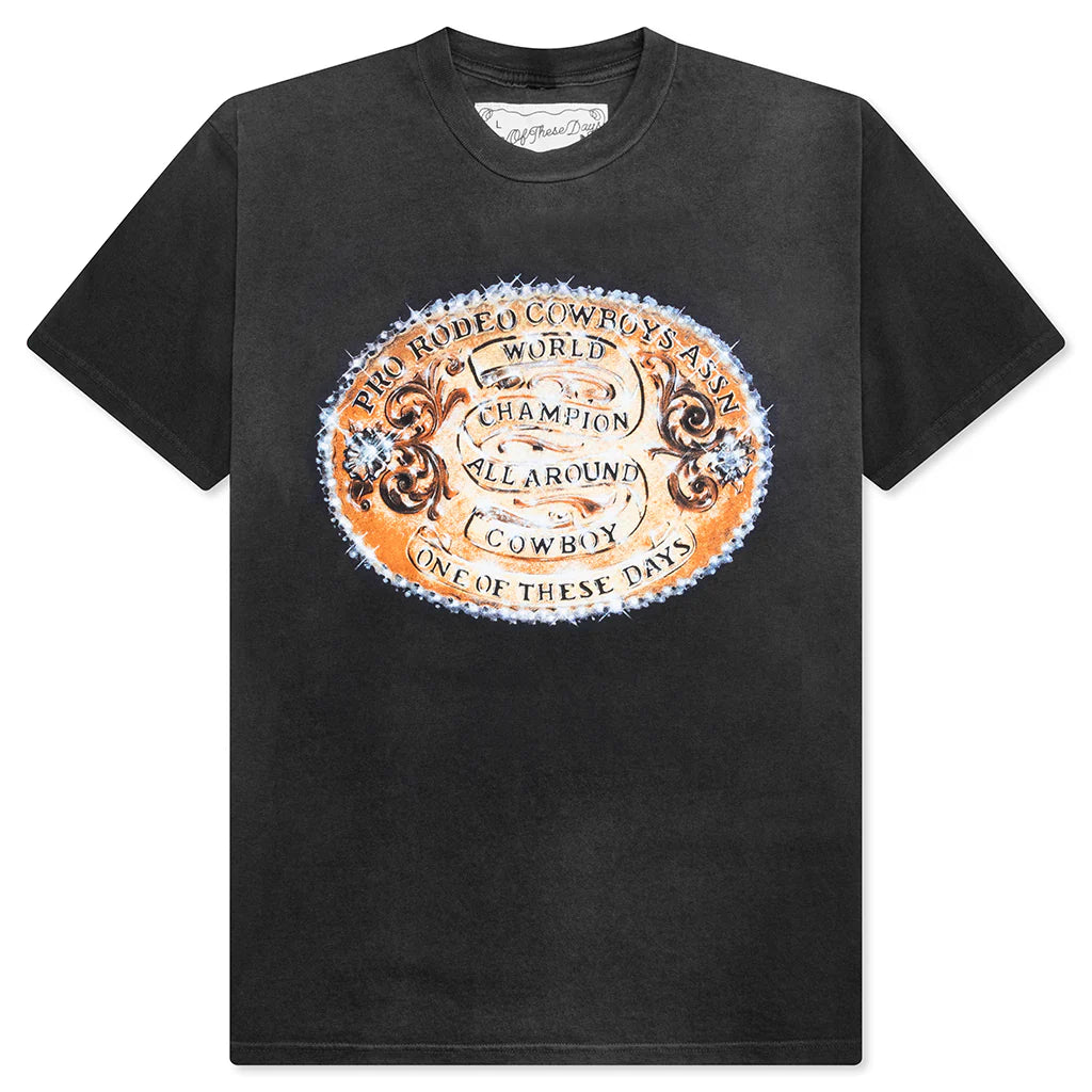 ONE OF THESE DAYS WORLD CHAMPIONS TEE - SUN FADED BLACK