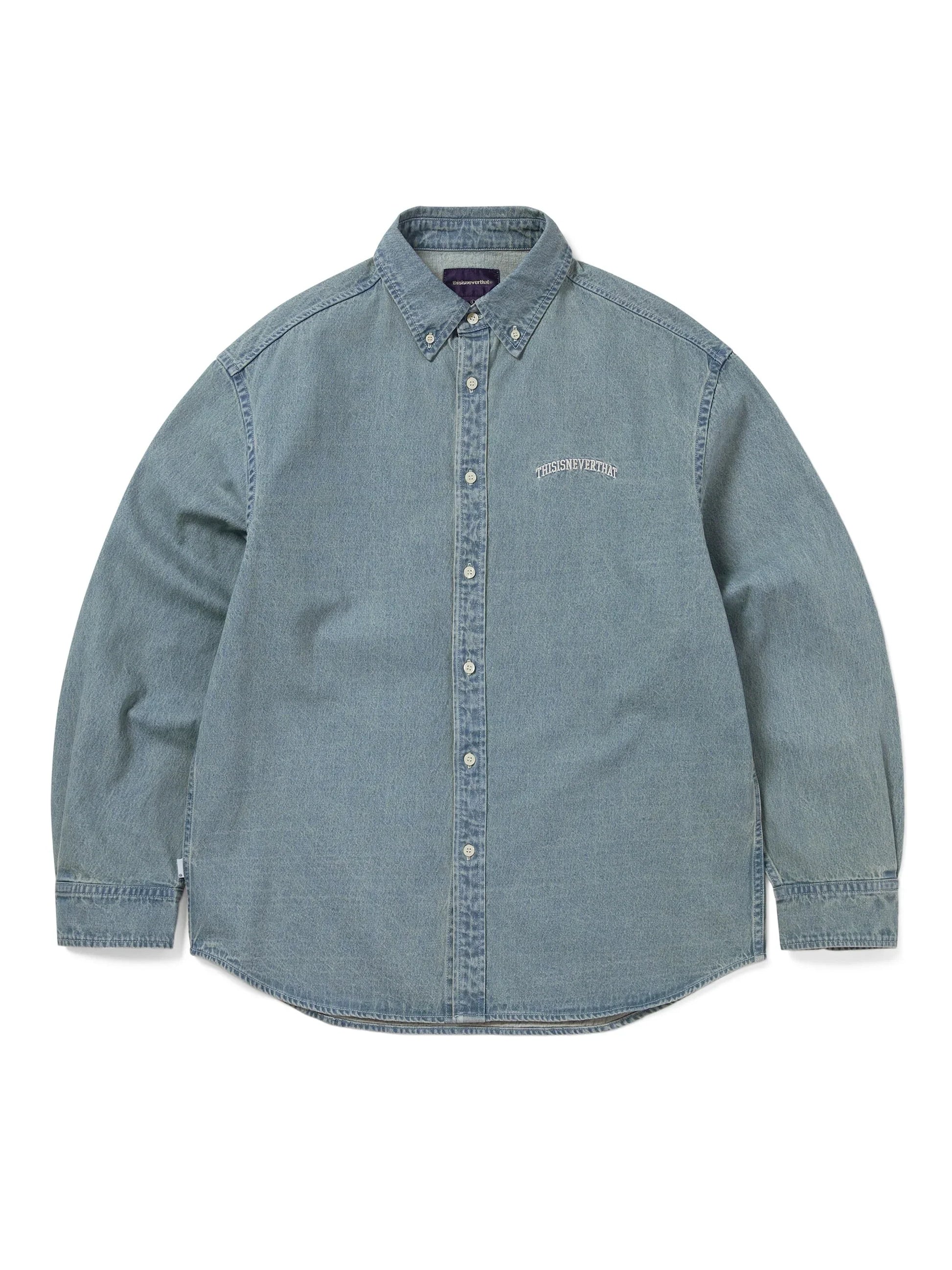 THISISNEVERTHAT - WASHED DENIM SHIRT - WASHED BLUE