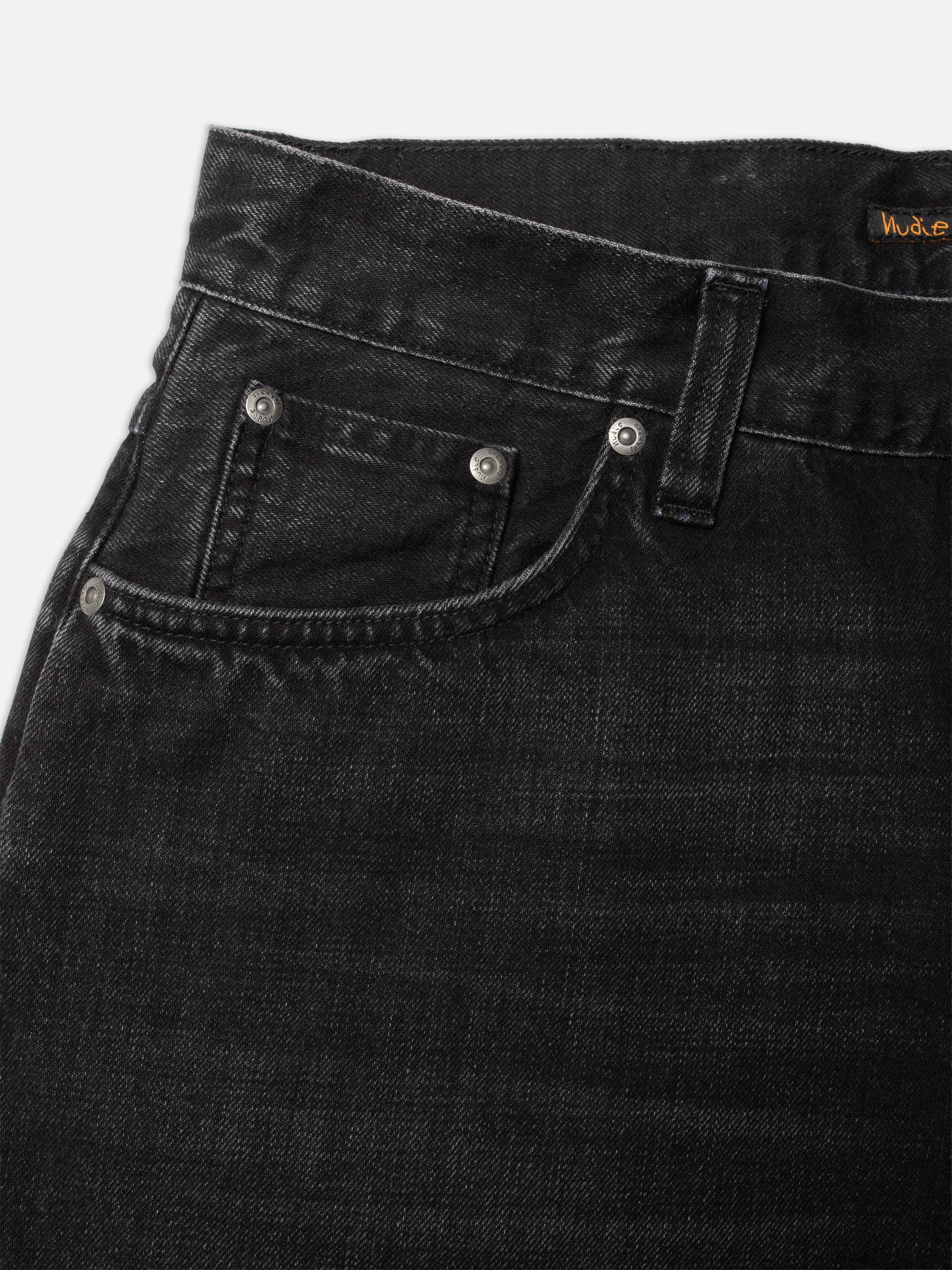 NUDIE JEANS ZEB DENIM SHORTS NIGHT DUNE - BLACK