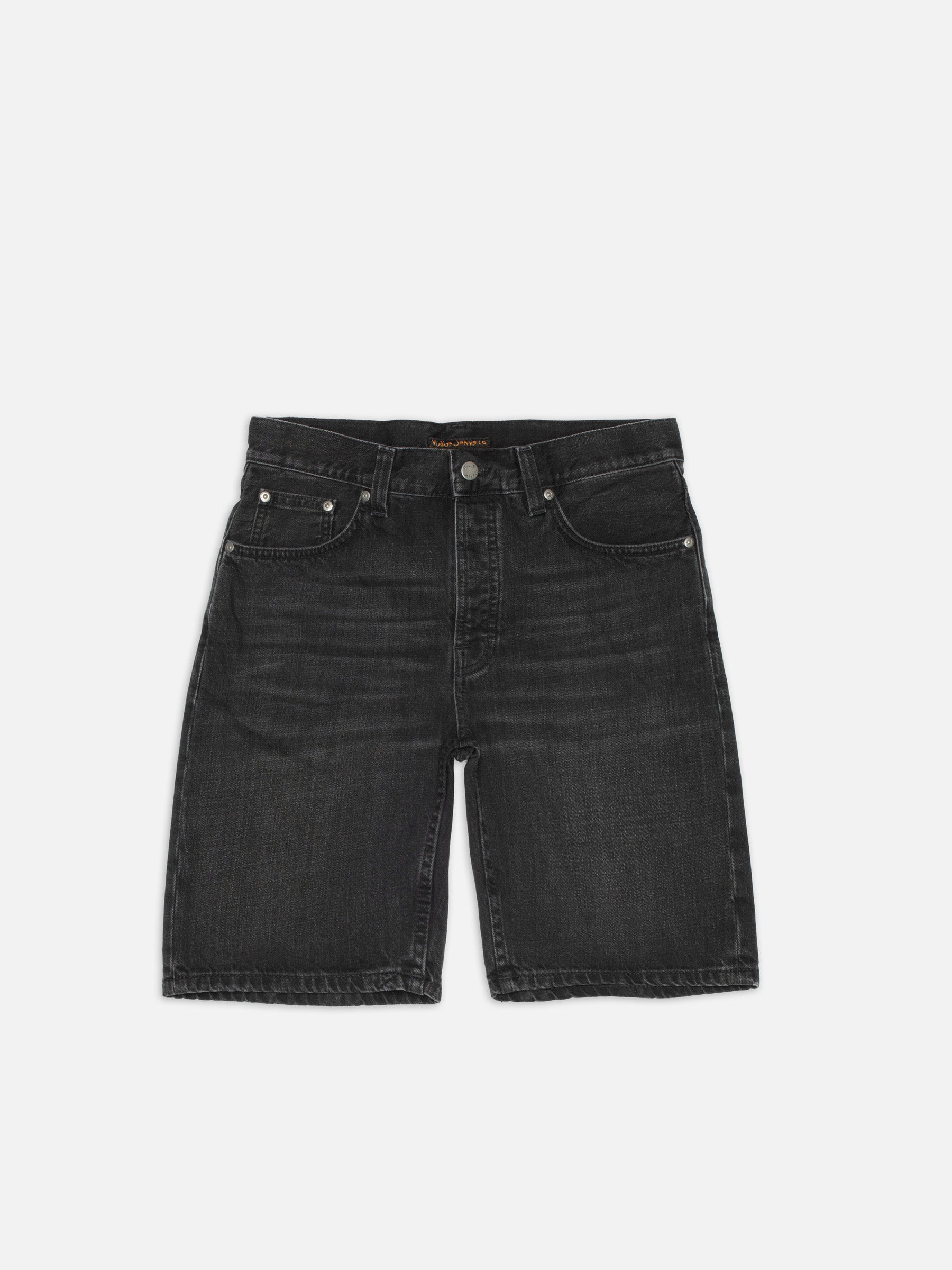 NUDIE JEANS ZEB DENIM SHORTS NIGHT DUNE - BLACK