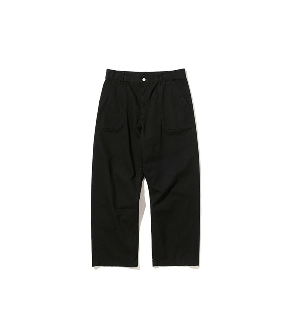 UNIFORM BRIDGE COTTON FATIGUE PANTS WIDE FIT BLACK - BLACK