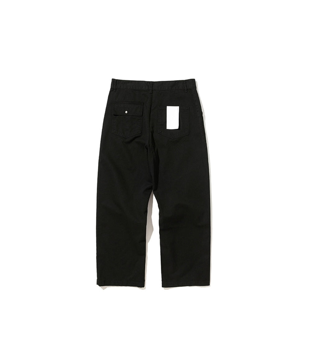 UNIFORM BRIDGE COTTON FATIGUE PANTS WIDE FIT BLACK - BLACK