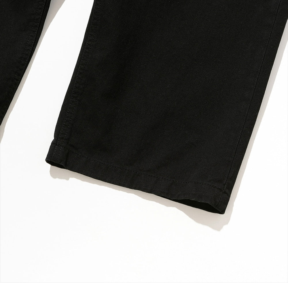 UNIFORM BRIDGE COTTON FATIGUE PANTS WIDE FIT BLACK - BLACK