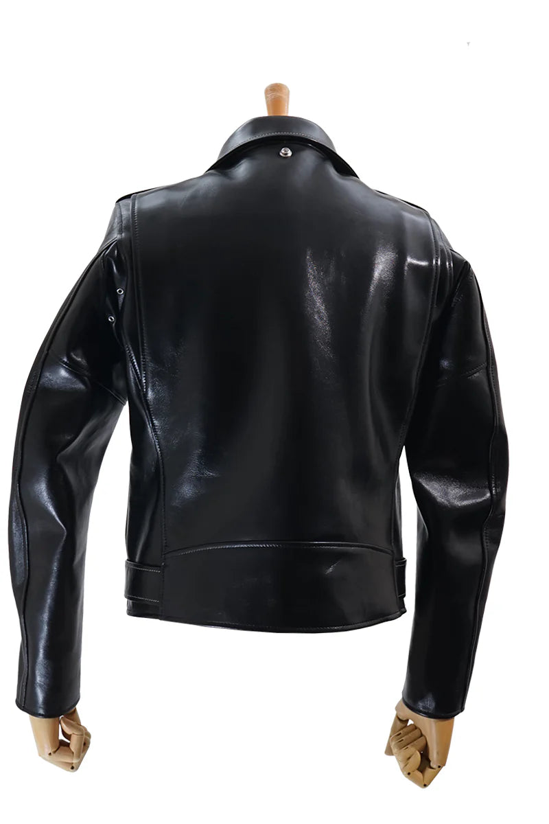 DRY BONES HORSE HIDE MOTORCYCLE JACKET - BLACK