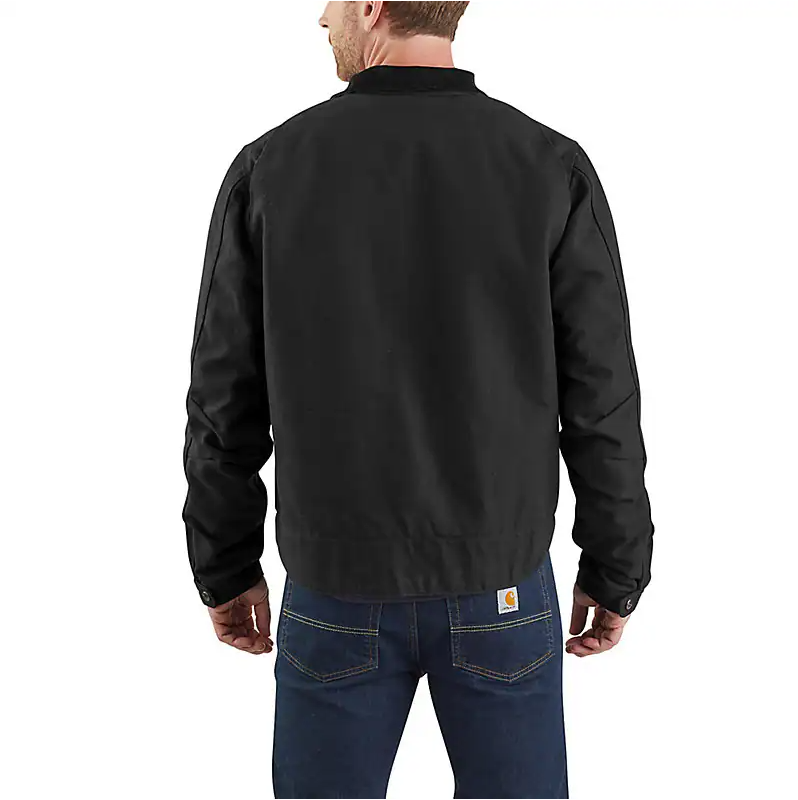 CARHARTT RELAXED FIT DUCK BLANKET-LINED DETROIT JACKET - BLACK