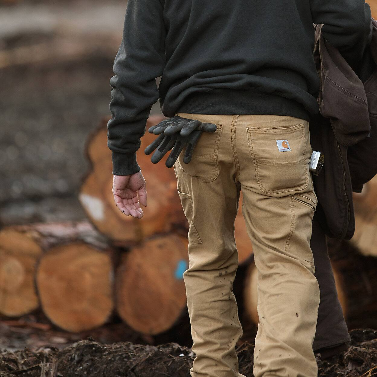 CARHARTT RELAXED STRAIGHT RIGBY DOUBLE-FRONT DUNGAREE - HICKORY