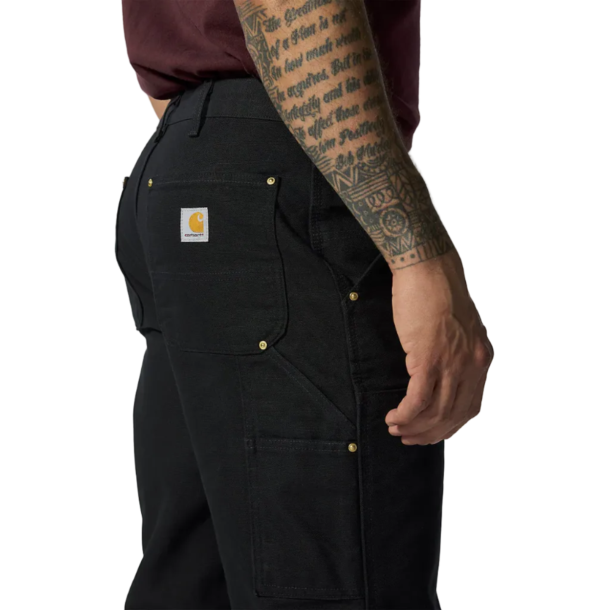 CARHARTT B01 LOOSE STRAIGHT FIRM DUCK DOUBLE-FRONT DUNGAREE - BLACK