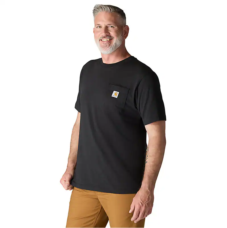CARHARTT LOOSE FIT HEAVYWEIGHT SHORT-SLEEVE POCKET TEE - BLACK