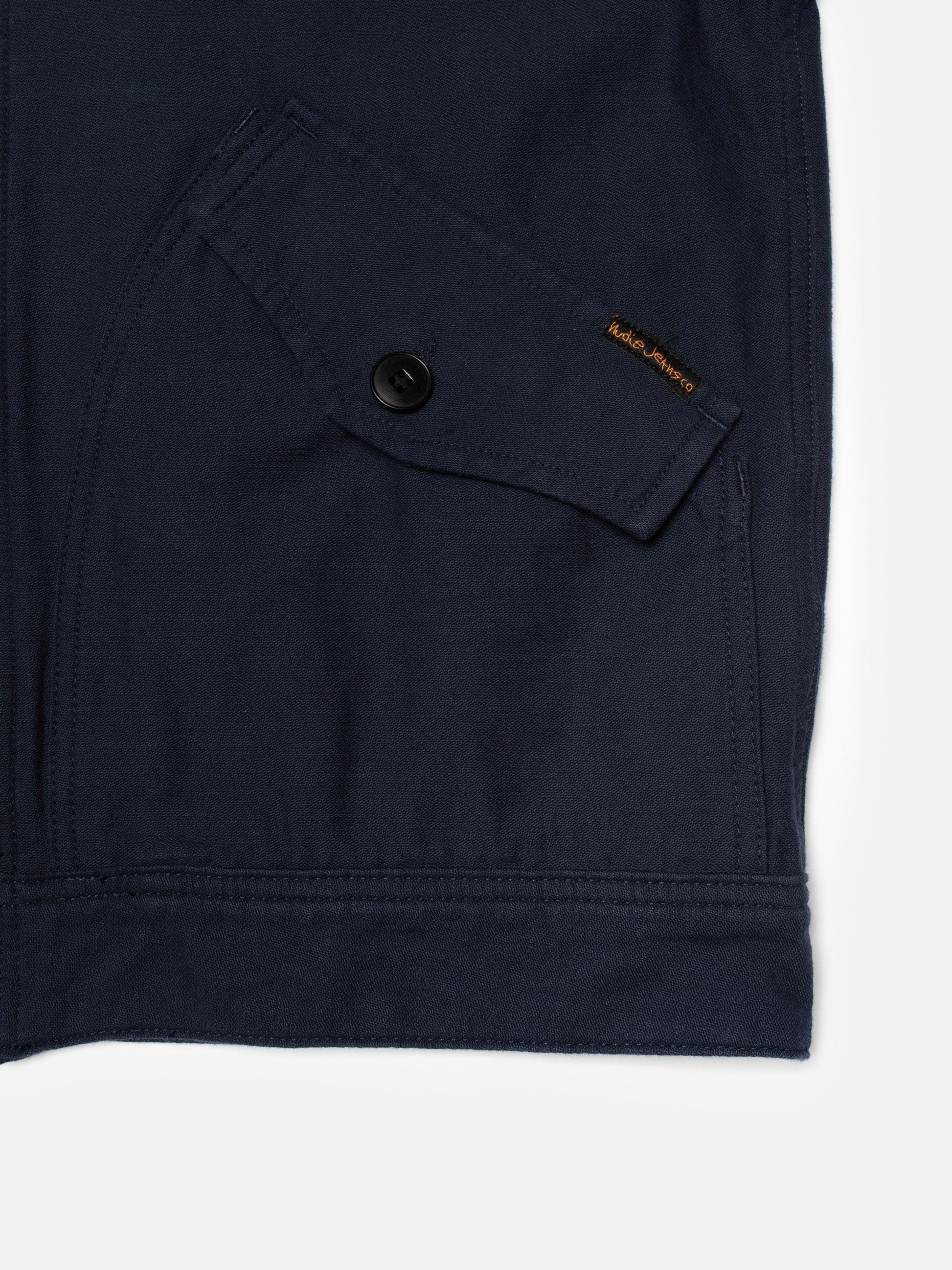NUDIE JEANS BLAKE ZIP JACKET BACK SATEEN - NAVY