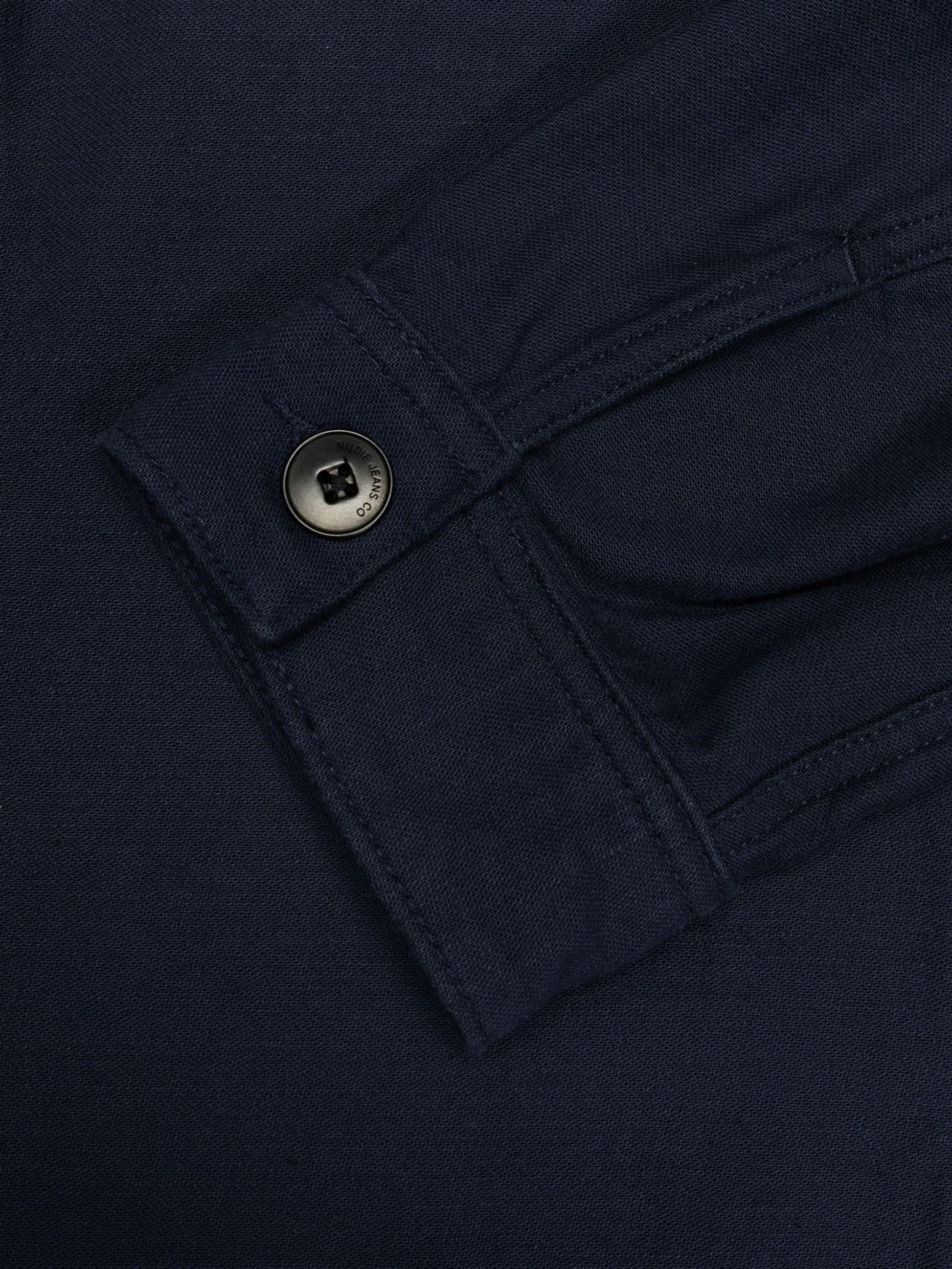 NUDIE JEANS BLAKE ZIP JACKET BACK SATEEN - NAVY