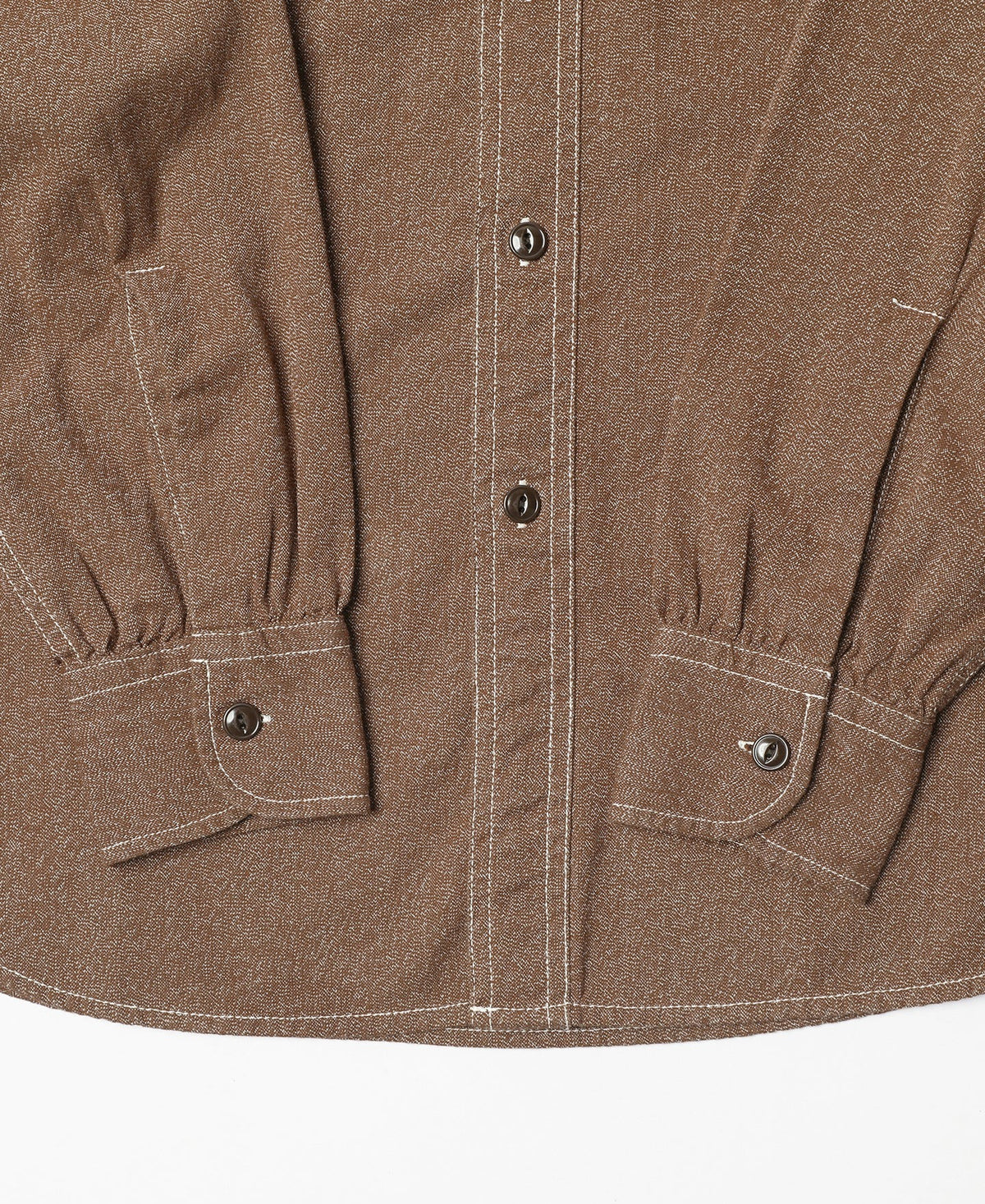 MILITORA LOT 217 1940S POIMED COLLAR SALT & PEPPER SHIRT - CHESTNUT BROWN