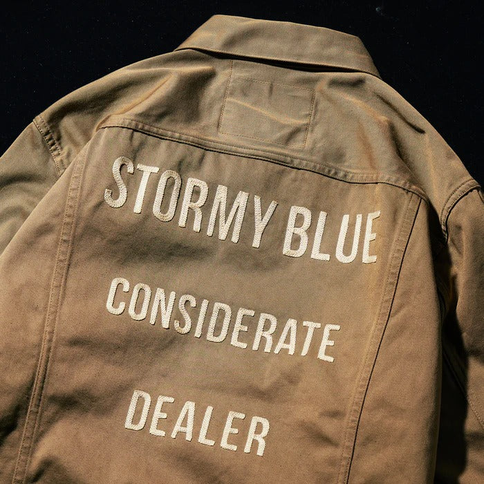 PHERROW'S - STORMY BLUE TRUCKER JACKET - MOKA