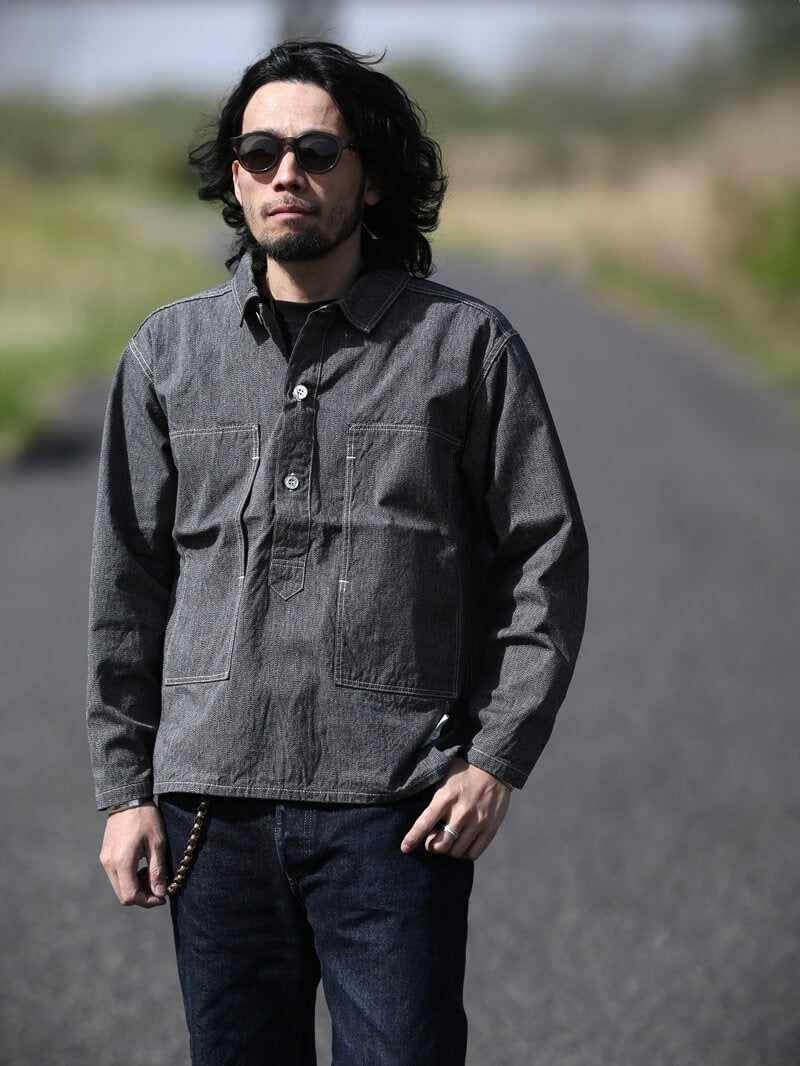 TCB JEANS BLACK CATFACE PULLIOVER SHIRT - BLACK