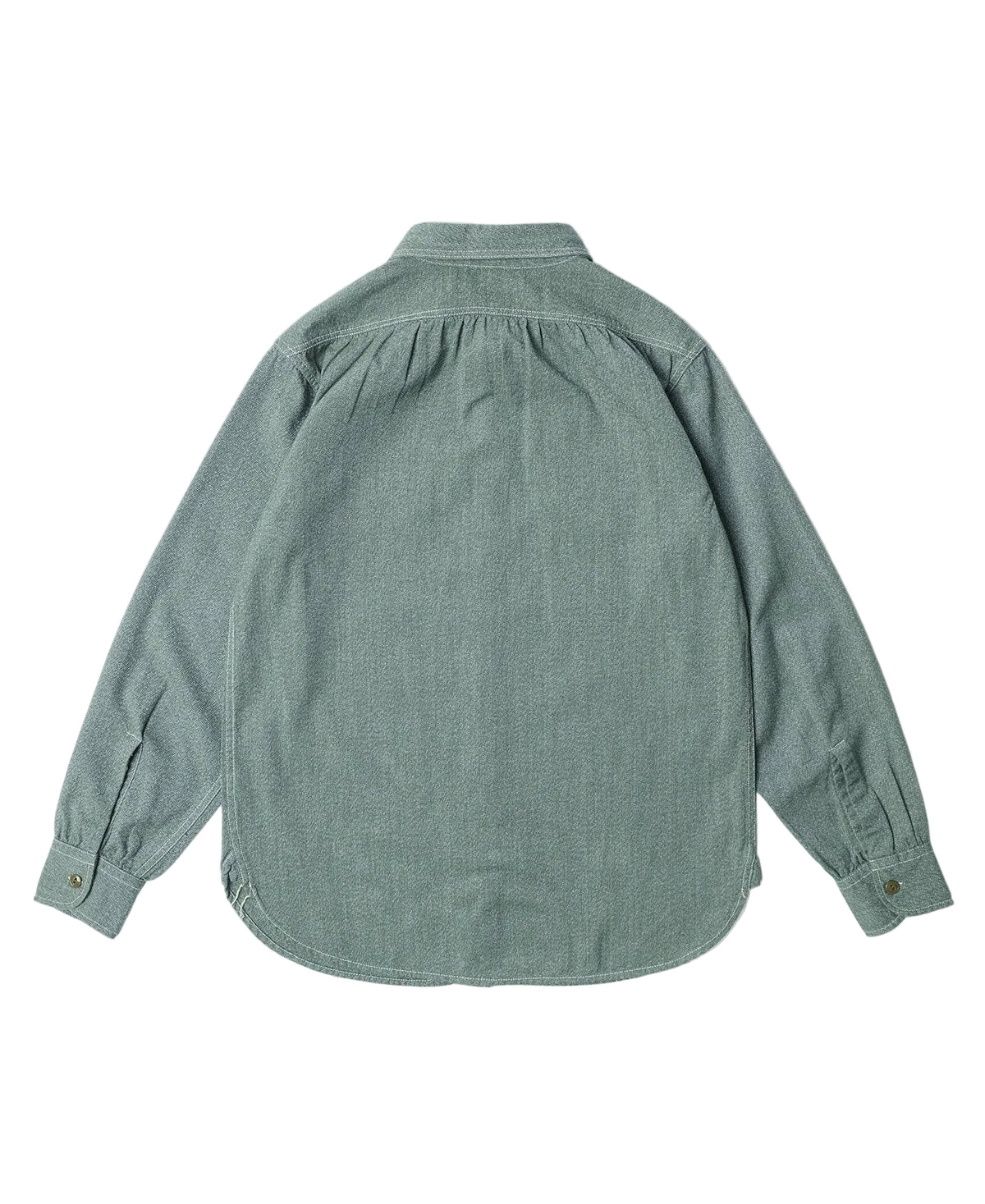 MILITORA LOT 217 1940S POIMED COLLAR SALT & PEPPER SHIRT - SAGE GREEN