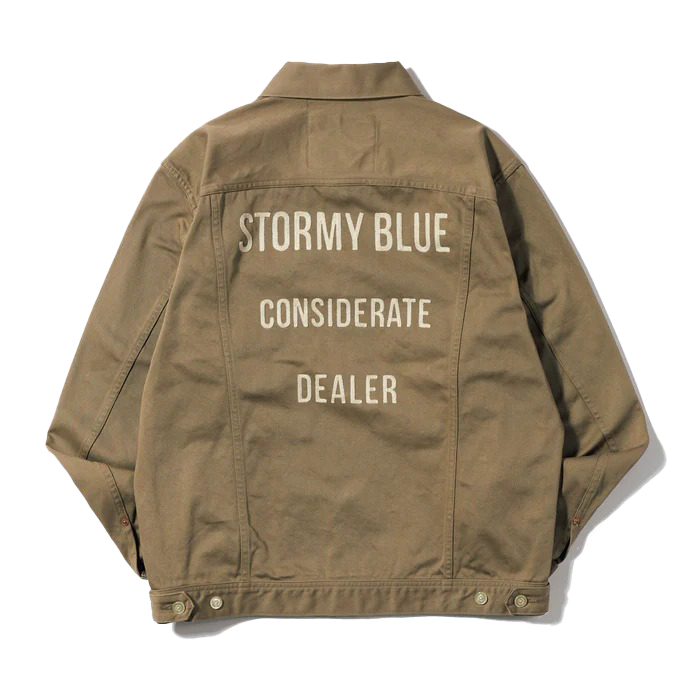 PHERROW'S - STORMY BLUE TRUCKER JACKET - MOKA