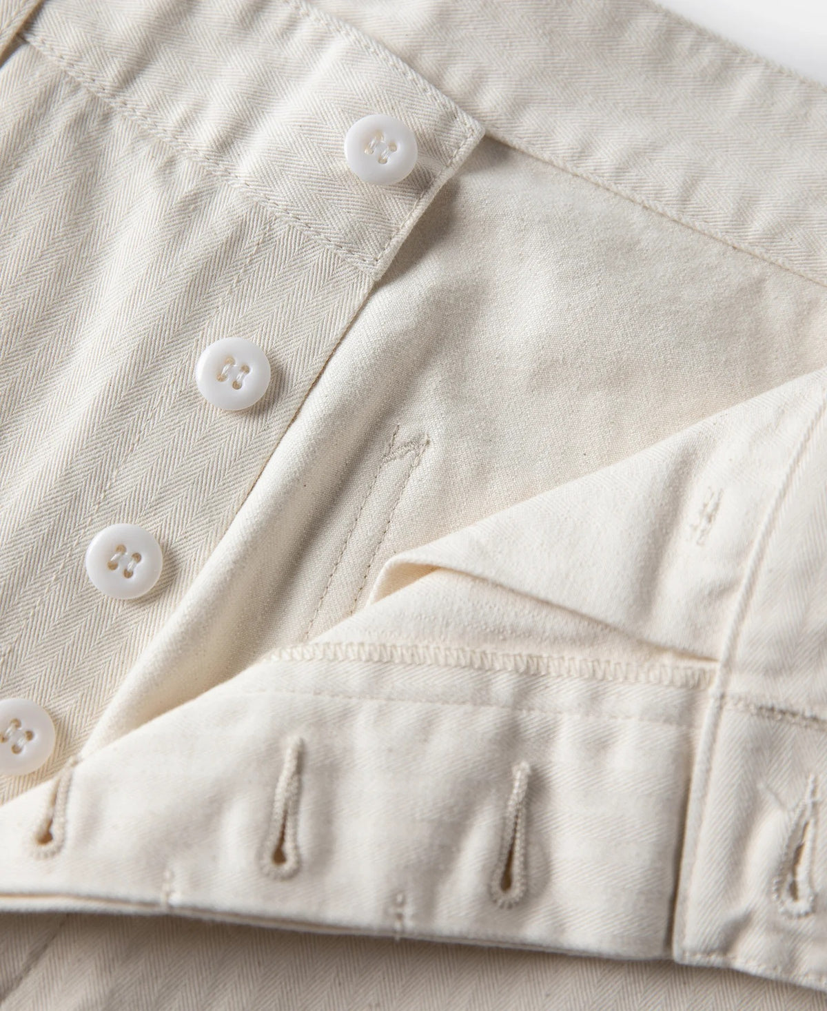 MILITORA LOT 825 1950S USMC HERRINGBONE TROUSERS - NATURAL