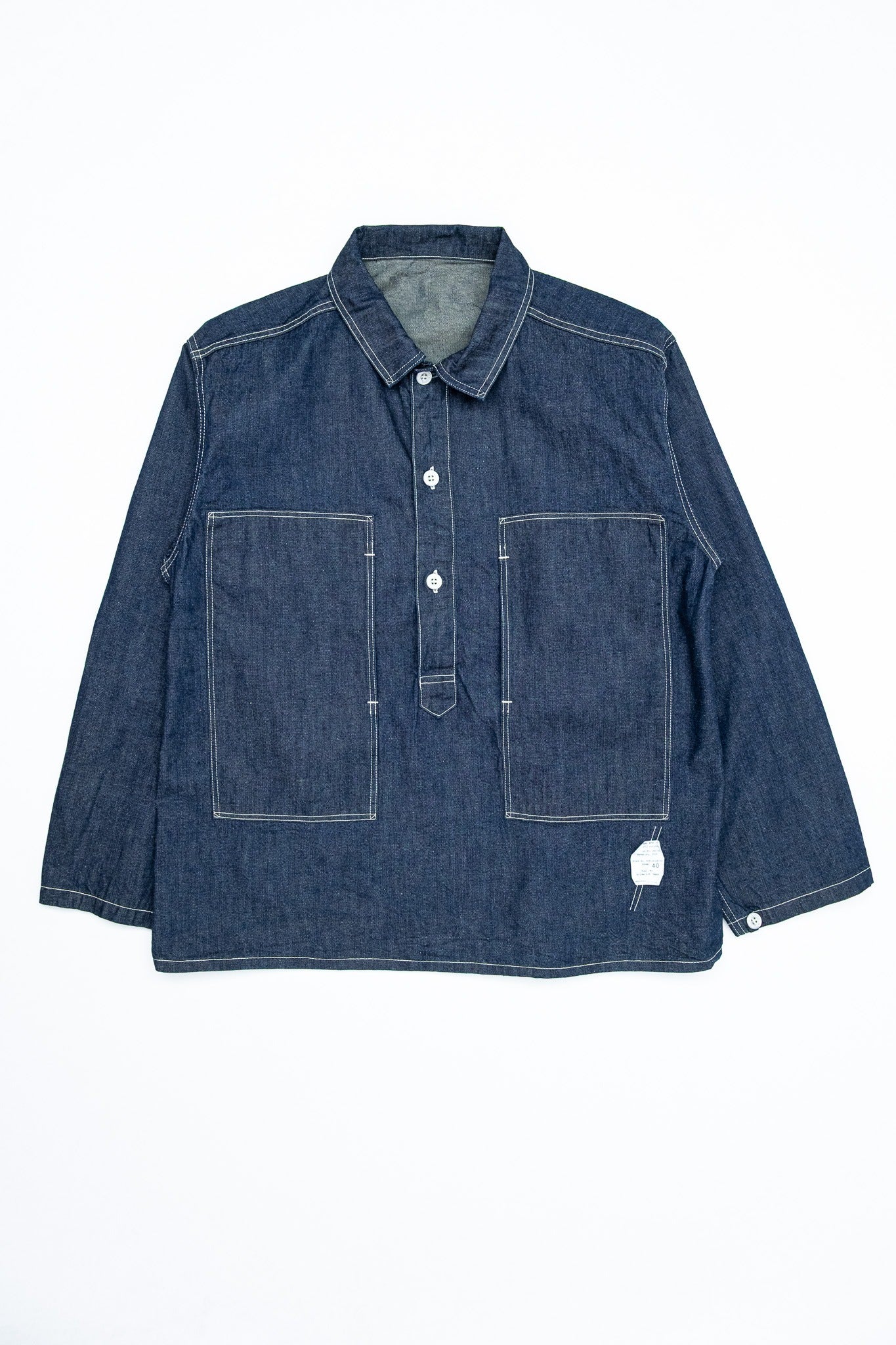 TCB JEANS CATFACE PULLIOVER SHIRT - INDIGO