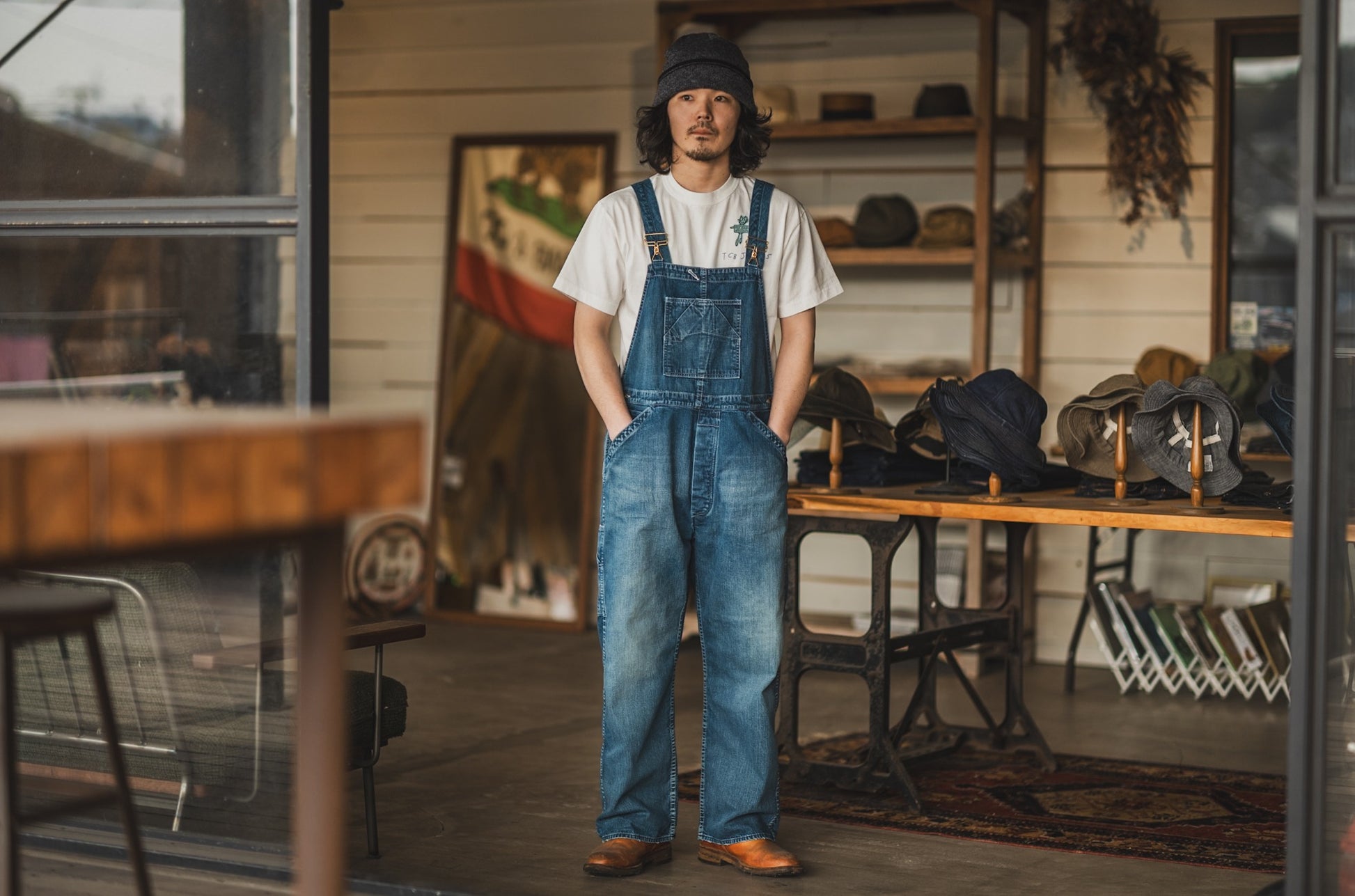 TCB JEANS BOSS OF THE OLD CAT OVERALLS - INDIGO
