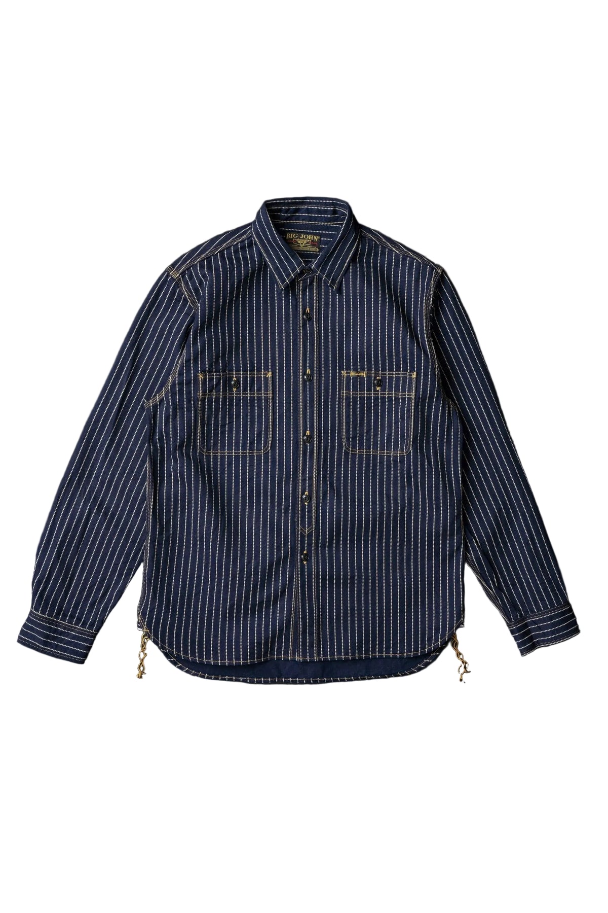 BIG JOHN MS005E (055P) 10oz SELVAGE WORK SHIRT - WABASH