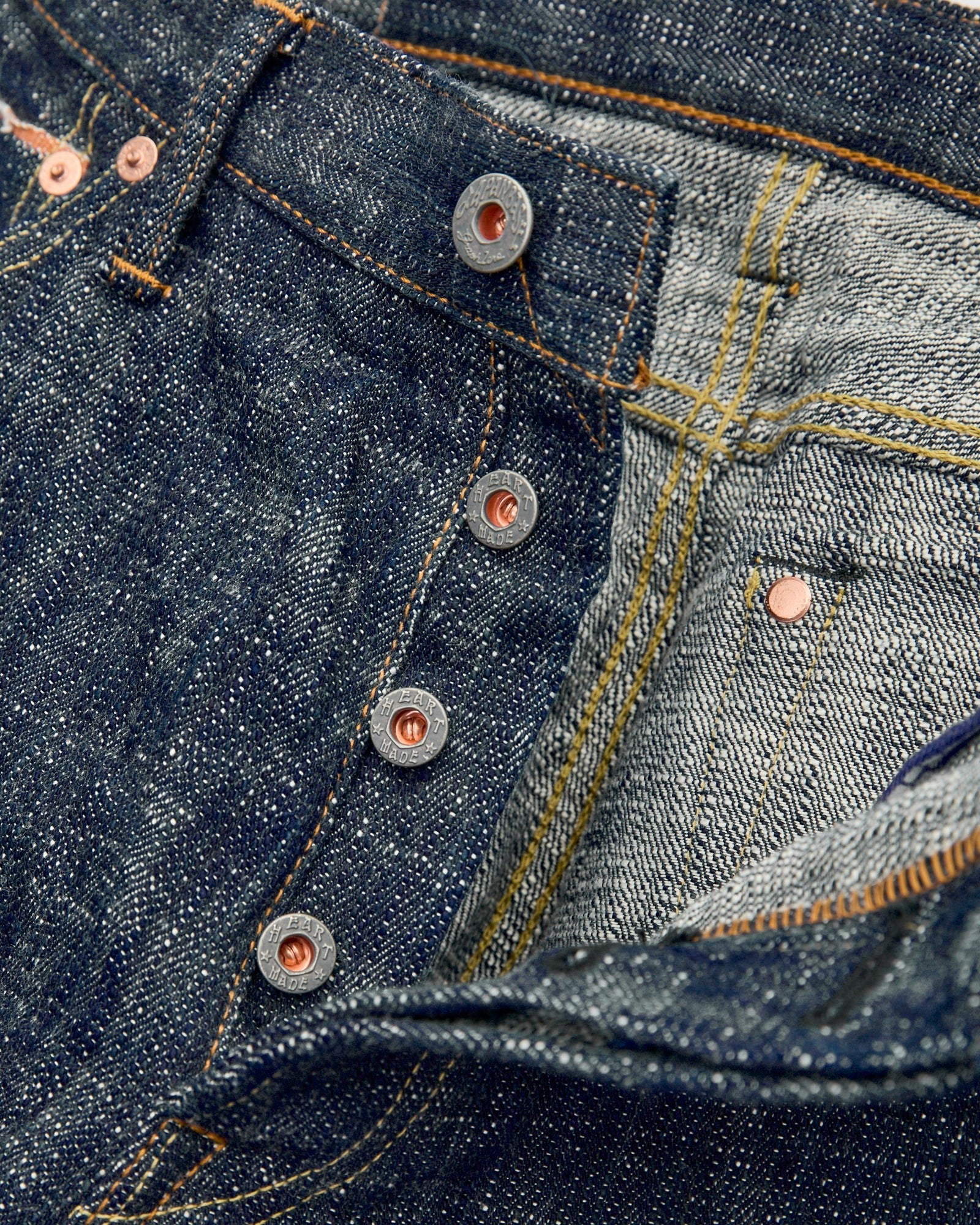 GRAPH ZERO  - 15OZ SKEIN DYEING DENIM SLIM JEANS - GREEN INDIGO