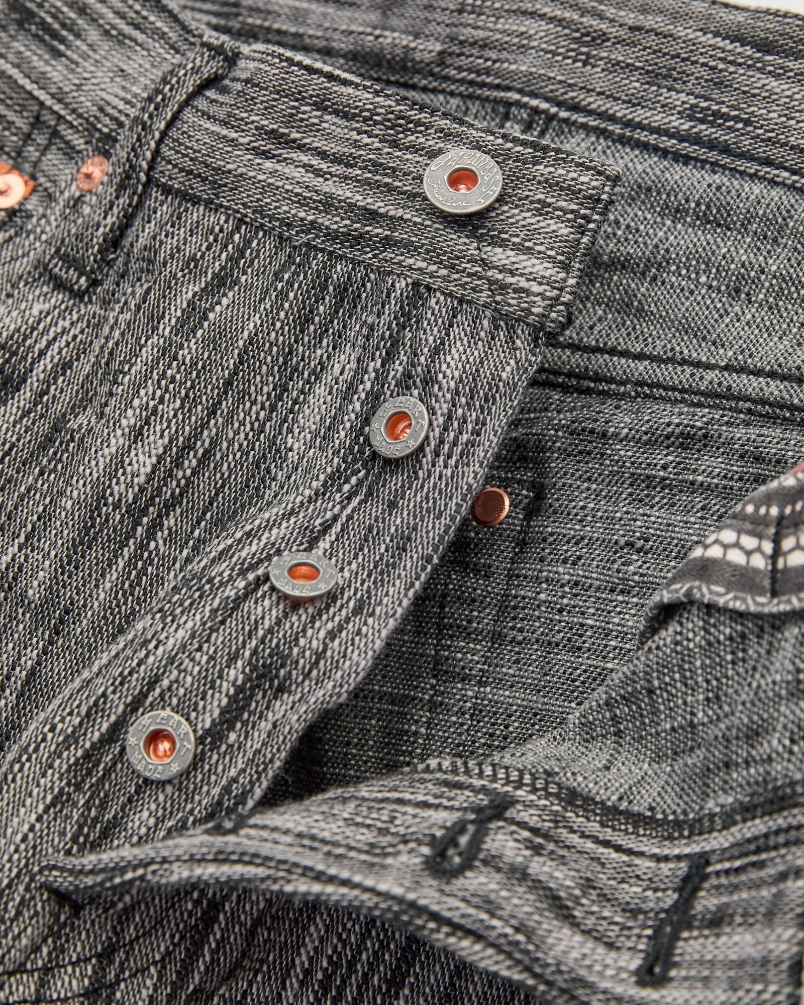 GRAPH ZERO - 15OZ SKEIN DYEING SLIM JEANS - BLACK GRAY