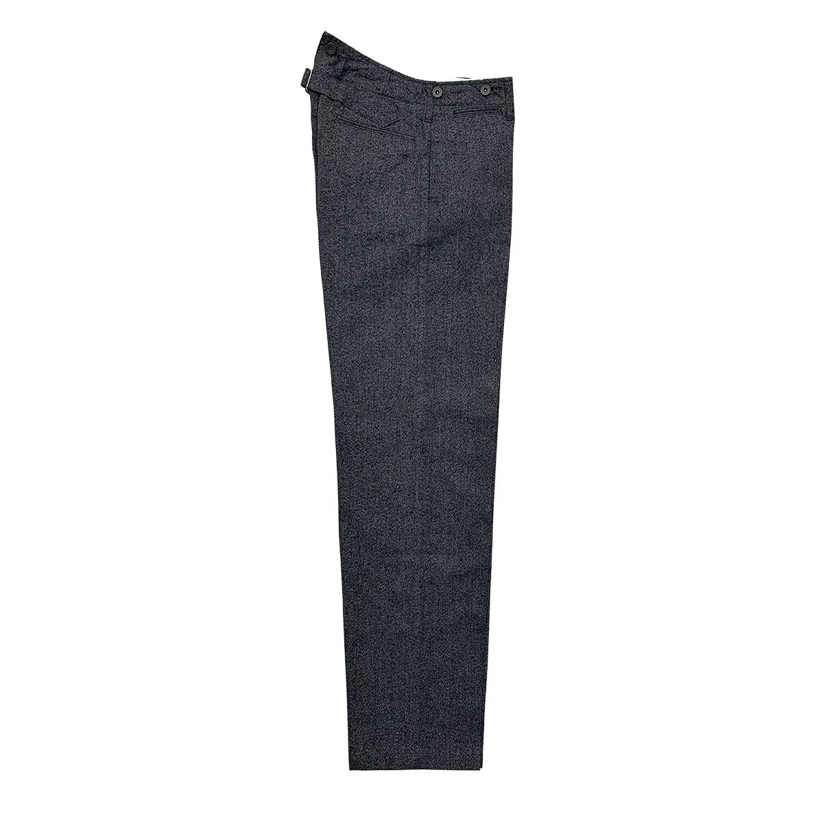 DRY BONES HIGH BACK BLACK CHAMBRAY WORK TROUSERS - BLACK
