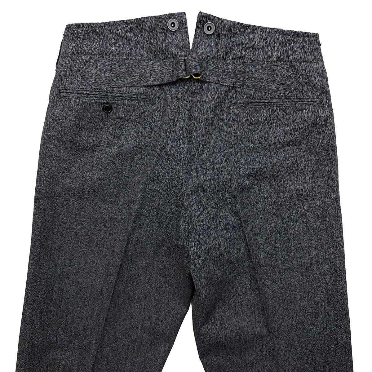 DRY BONES HIGH BACK BLACK CHAMBRAY WORK TROUSERS - BLACK