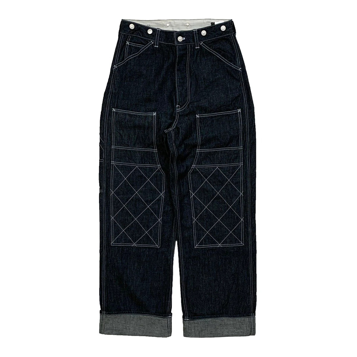 DRY BONES DOUBLE KNEE PAINTER PANTS - INDIGO