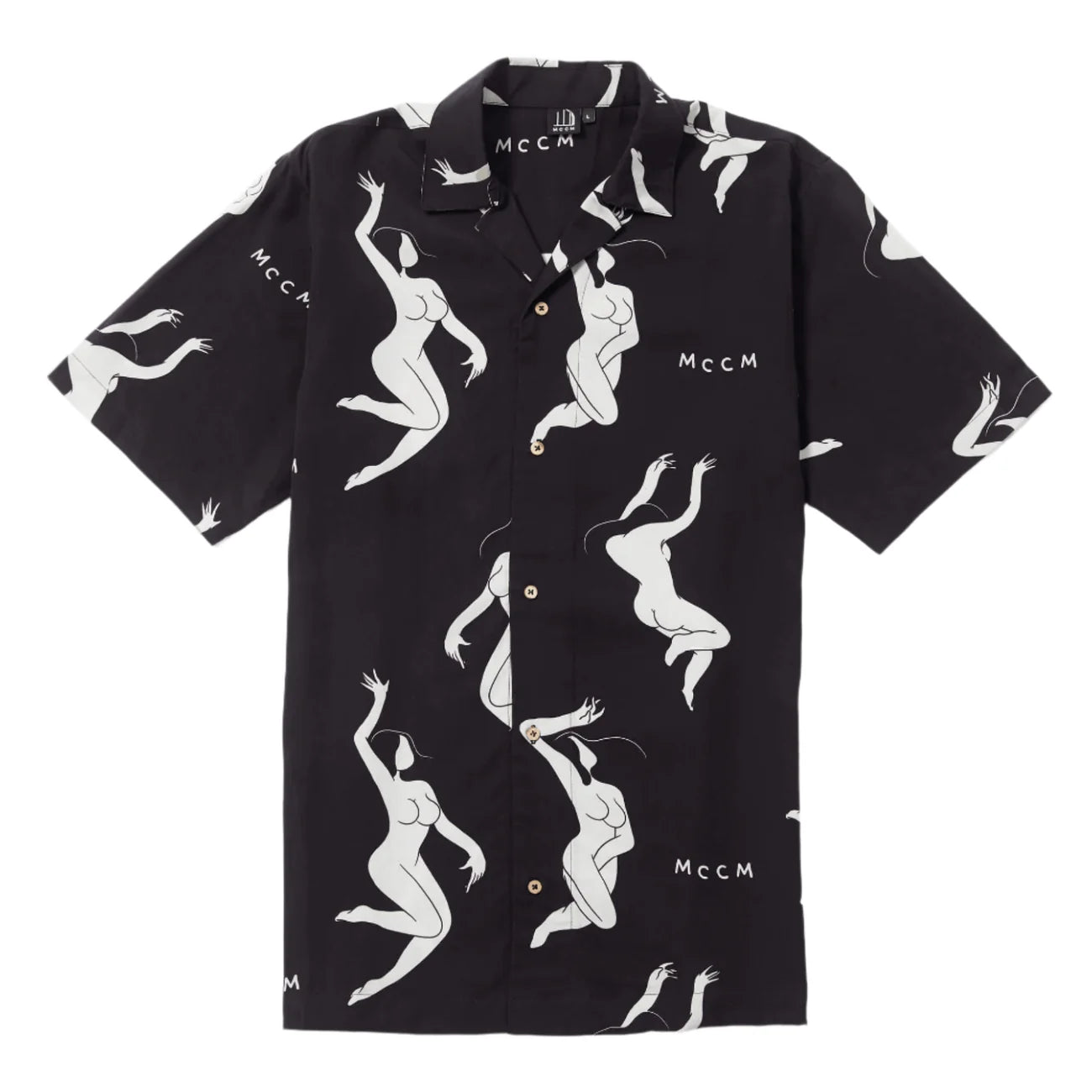 THE DUDES LADIES BLACK HAWAIIAN SHIRT - MULTICOLOR