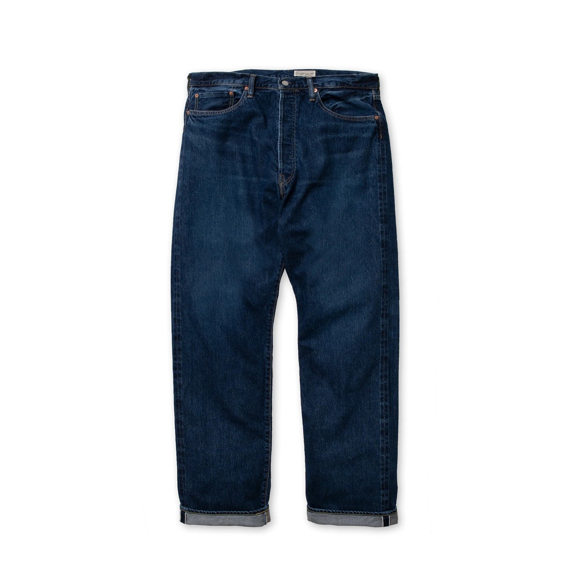 SPELLBOUND 40-701C-F 5POCKET SELVAGE REGULAR STRAIGHT JEANS - USED INDIGO