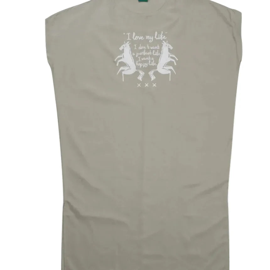 BLACK CACTUS BS170 DRESS SHIRT LONG CREAM EMBROIDERED HORSE