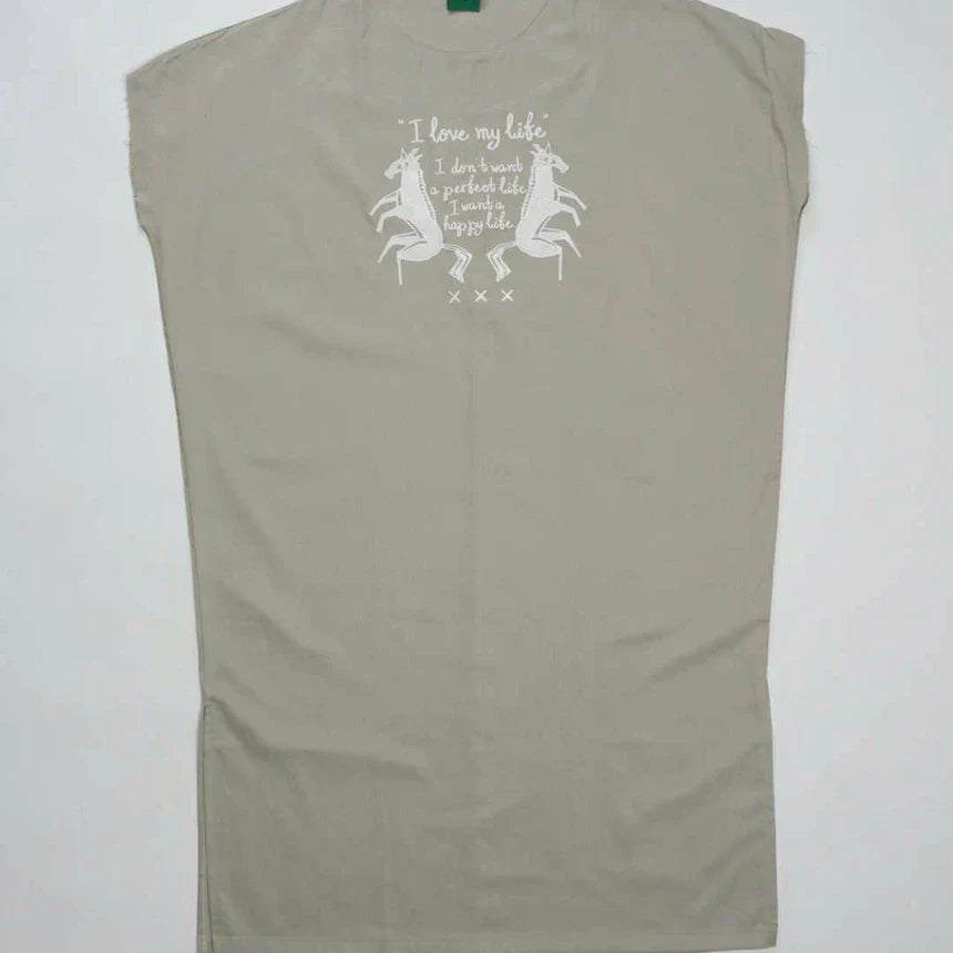 BLACK CACTUS BS170 DRESS SHIRT LONG CREAM EMBROIDERED HORSE