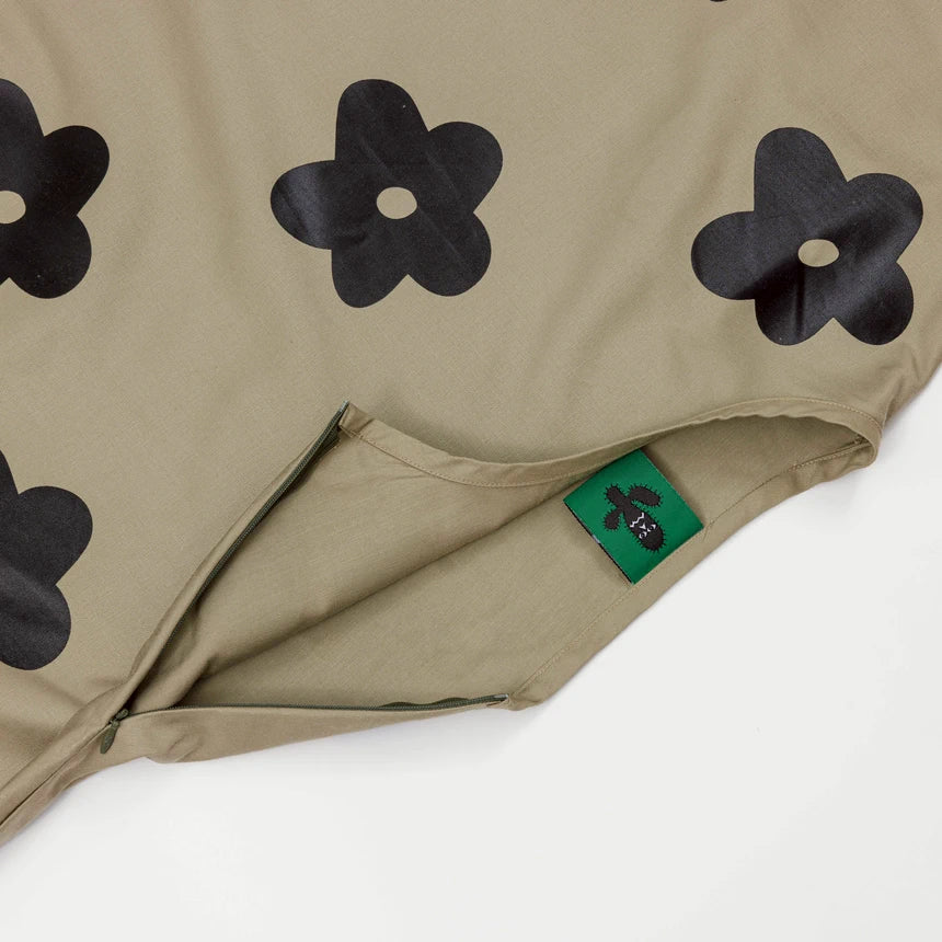 BLACK CACTUS BS256 OVERSIZE ZIP SHOULDER GREEN BLACK FLOWER