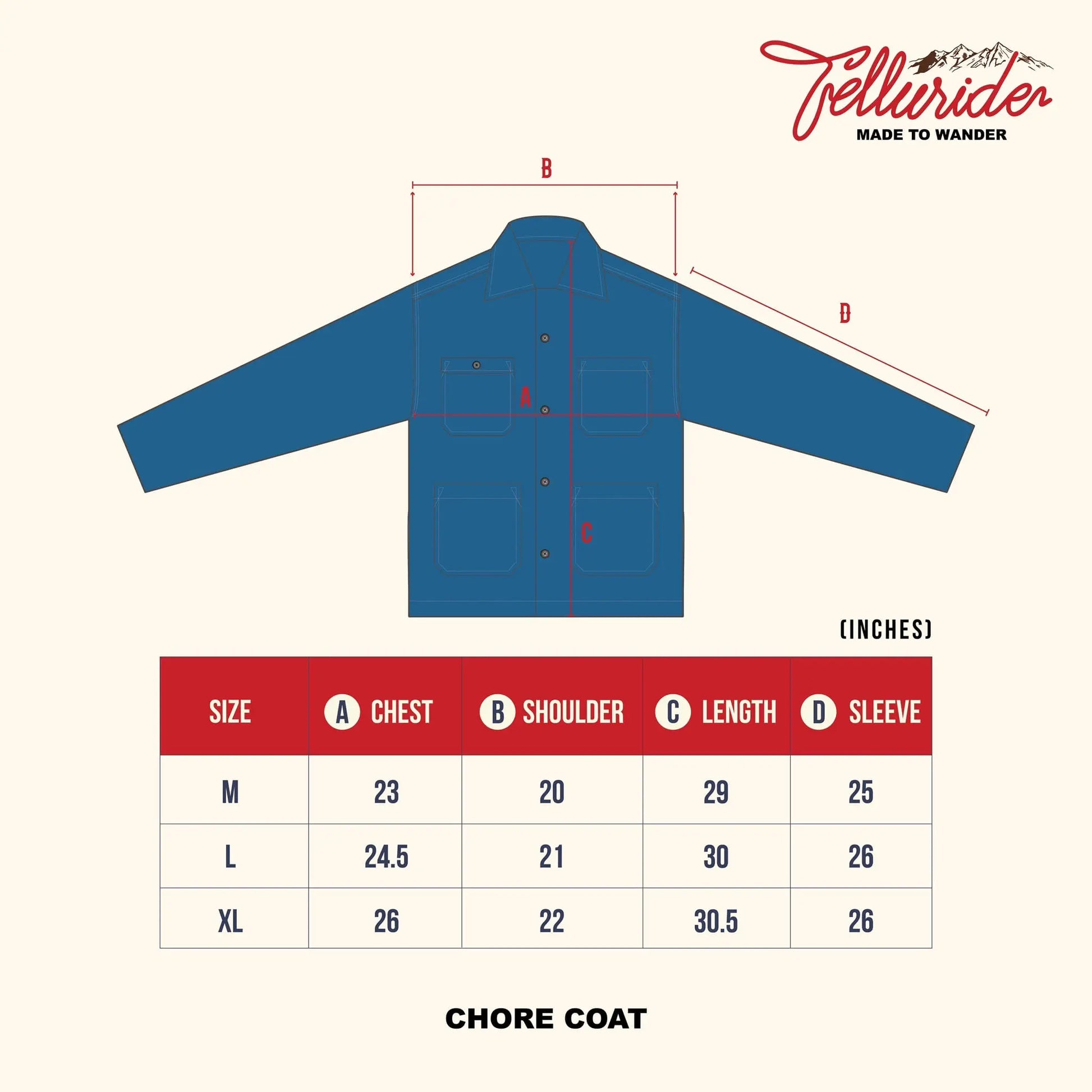TELLURIDE CHORE COAT - INDUSTRIAL BLUE