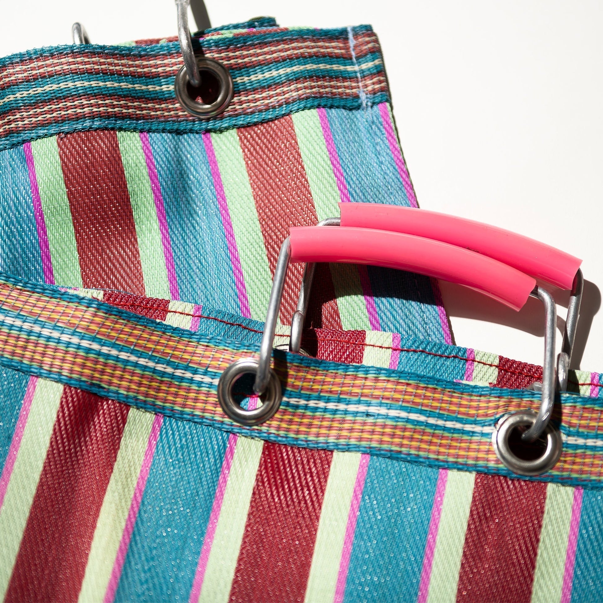 PUEBCO RECYCLED PLASTIC STRIPE BAG / Square