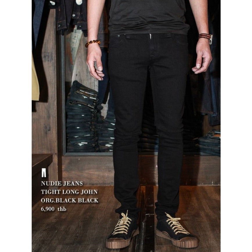 NUDIE JEANS TIGHTLONGJOHN - ORGANIC BLACKINBLACK