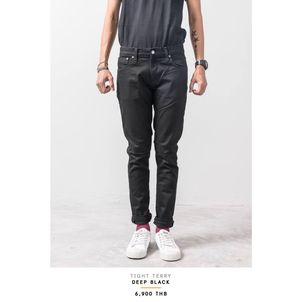 NUDIE JEANS TIGHTTERRY - DEEP BLACK